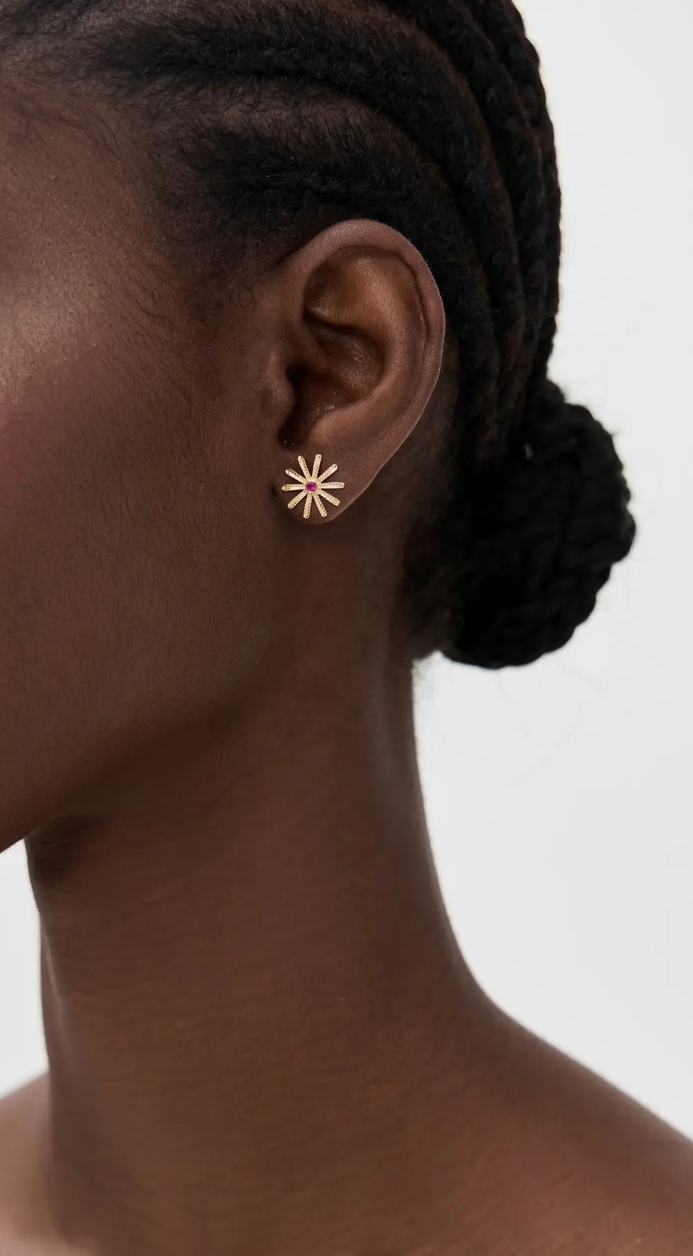 Harwell Godfrey 18k Tiny Sunflower Pink Studs