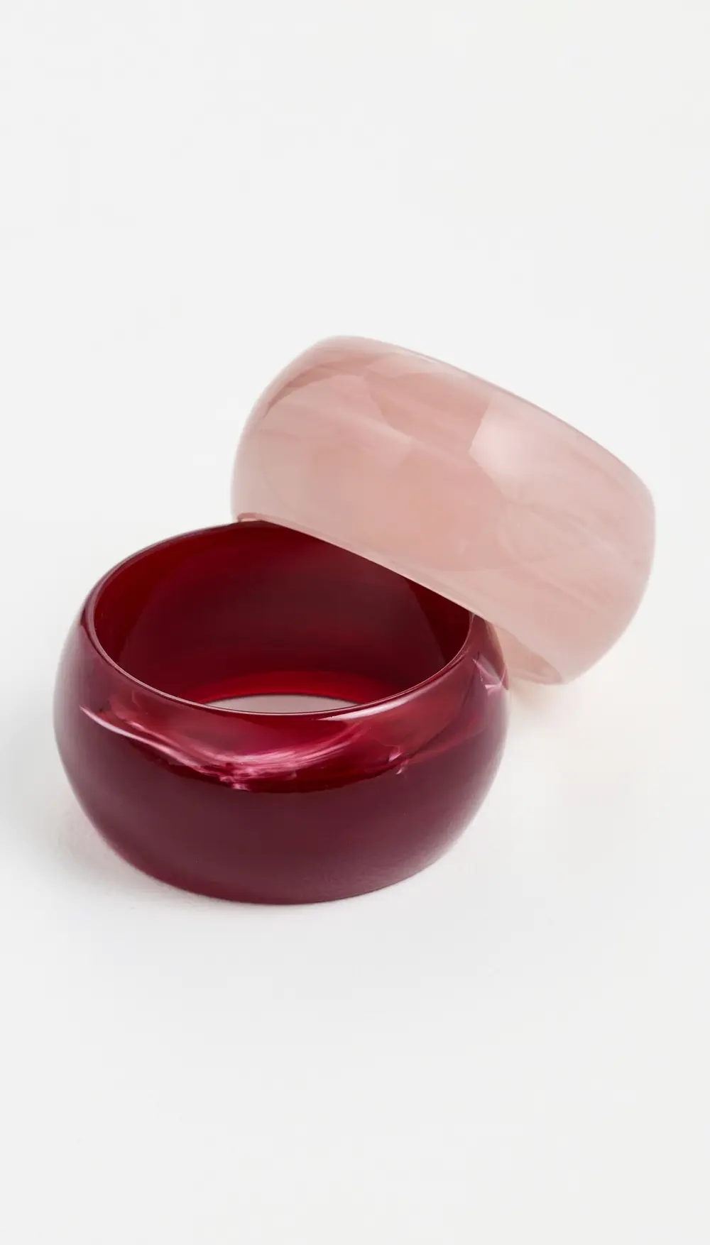 By Adina Eden Berry Blush Resin Bangle Stack Set