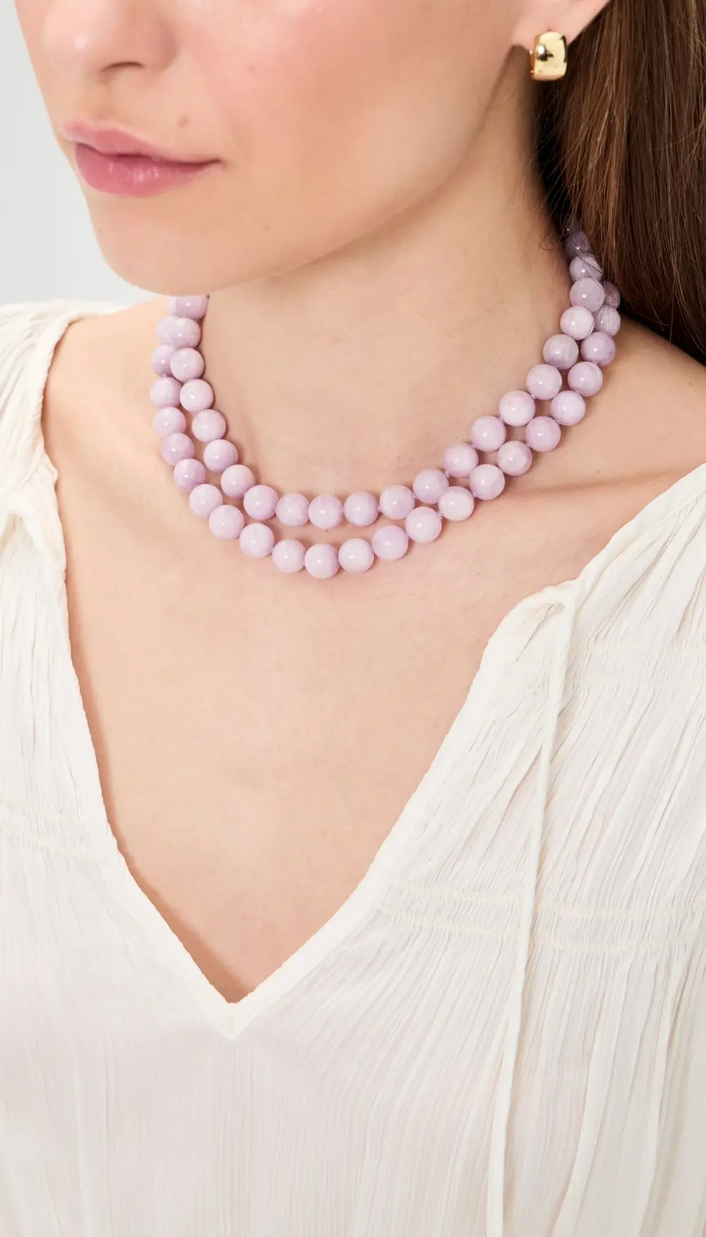 JIA JIA 14k Kunzite Double Long Sphere Necklace