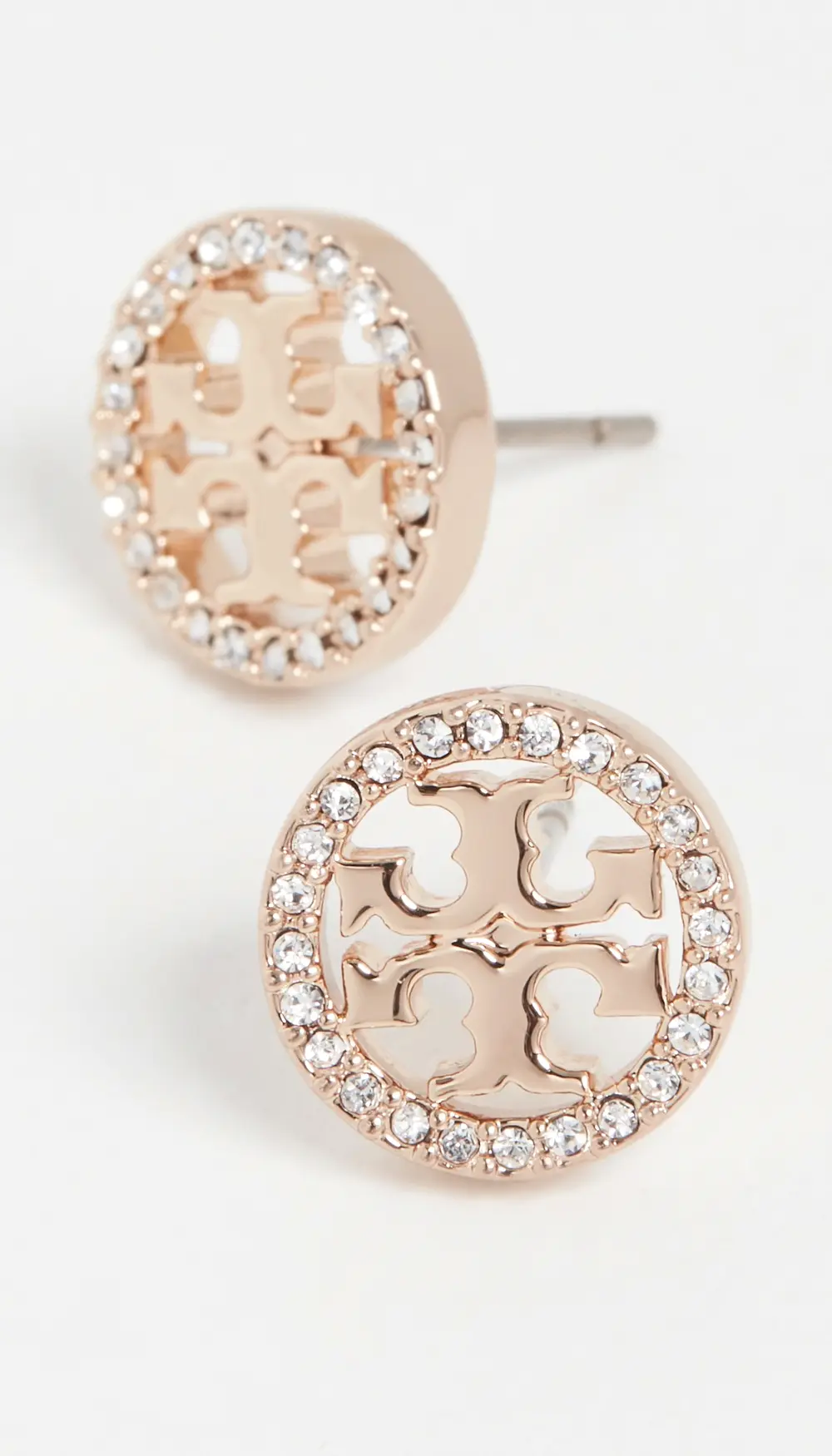 Tory Burch Icon Pavé Circle Stud Earrings