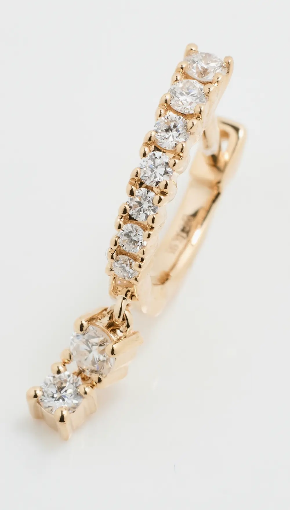 EF Collection 14k Prong Set Double Drop Huggie Earrings