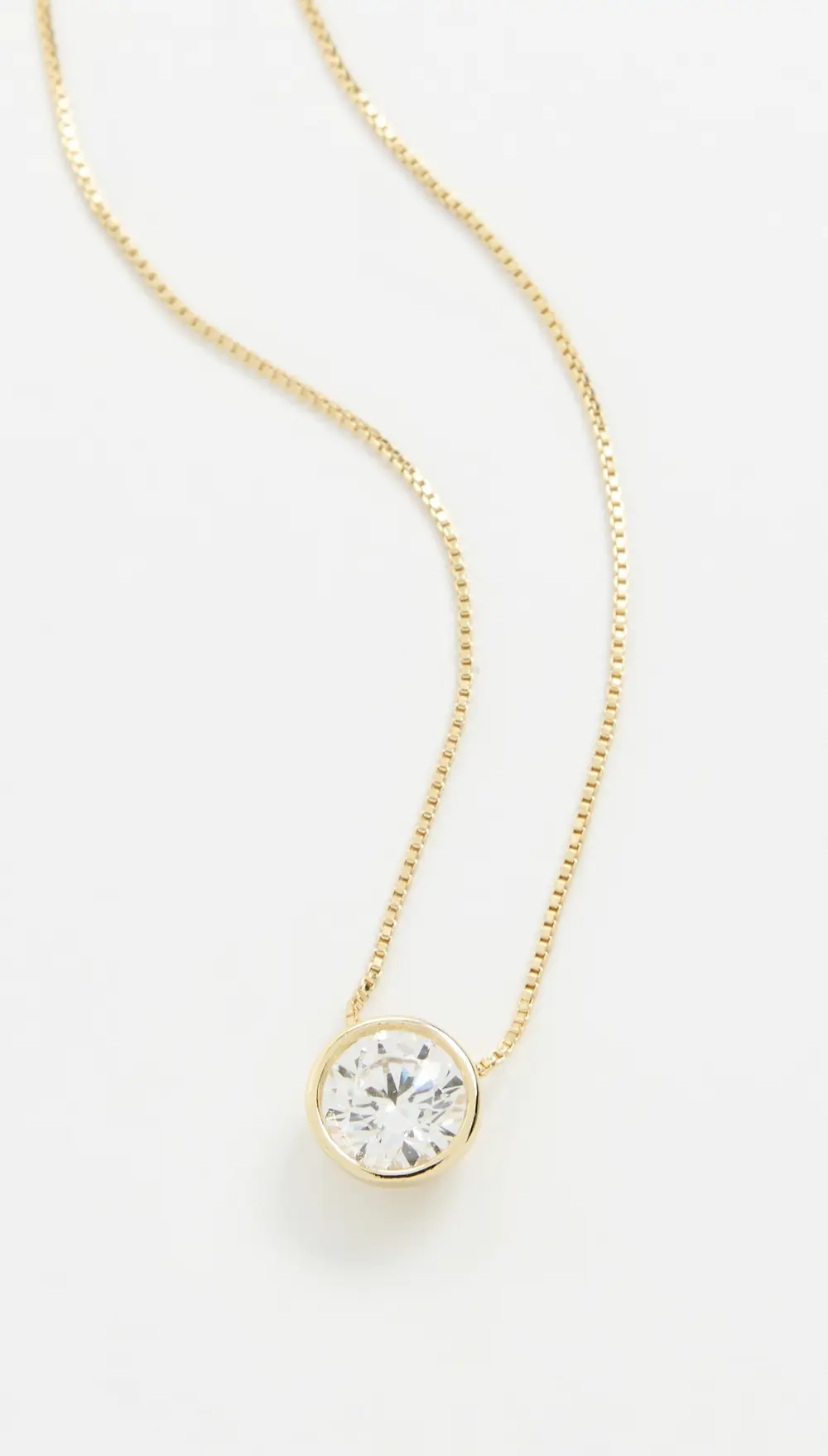 SHASHI Solitaire Bezel Moissanite Necklace