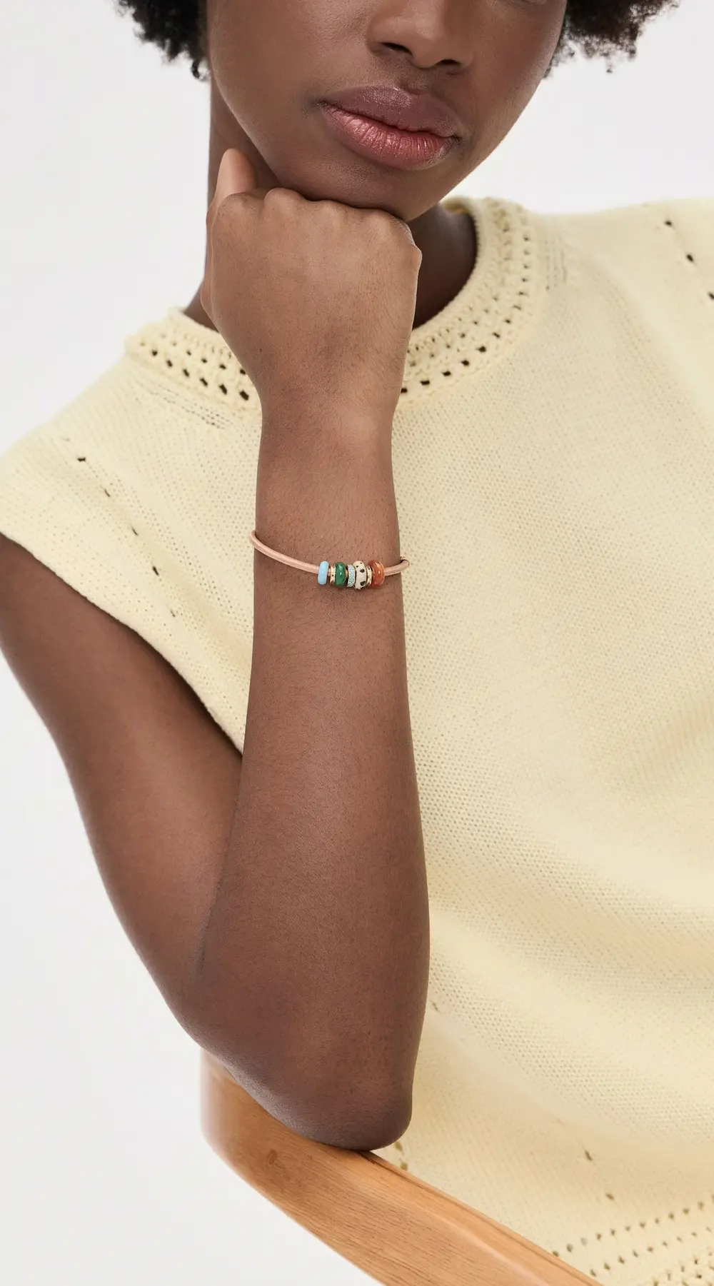 Roxanne Assoulin Semi Sliders On Leather Cord Bracelet