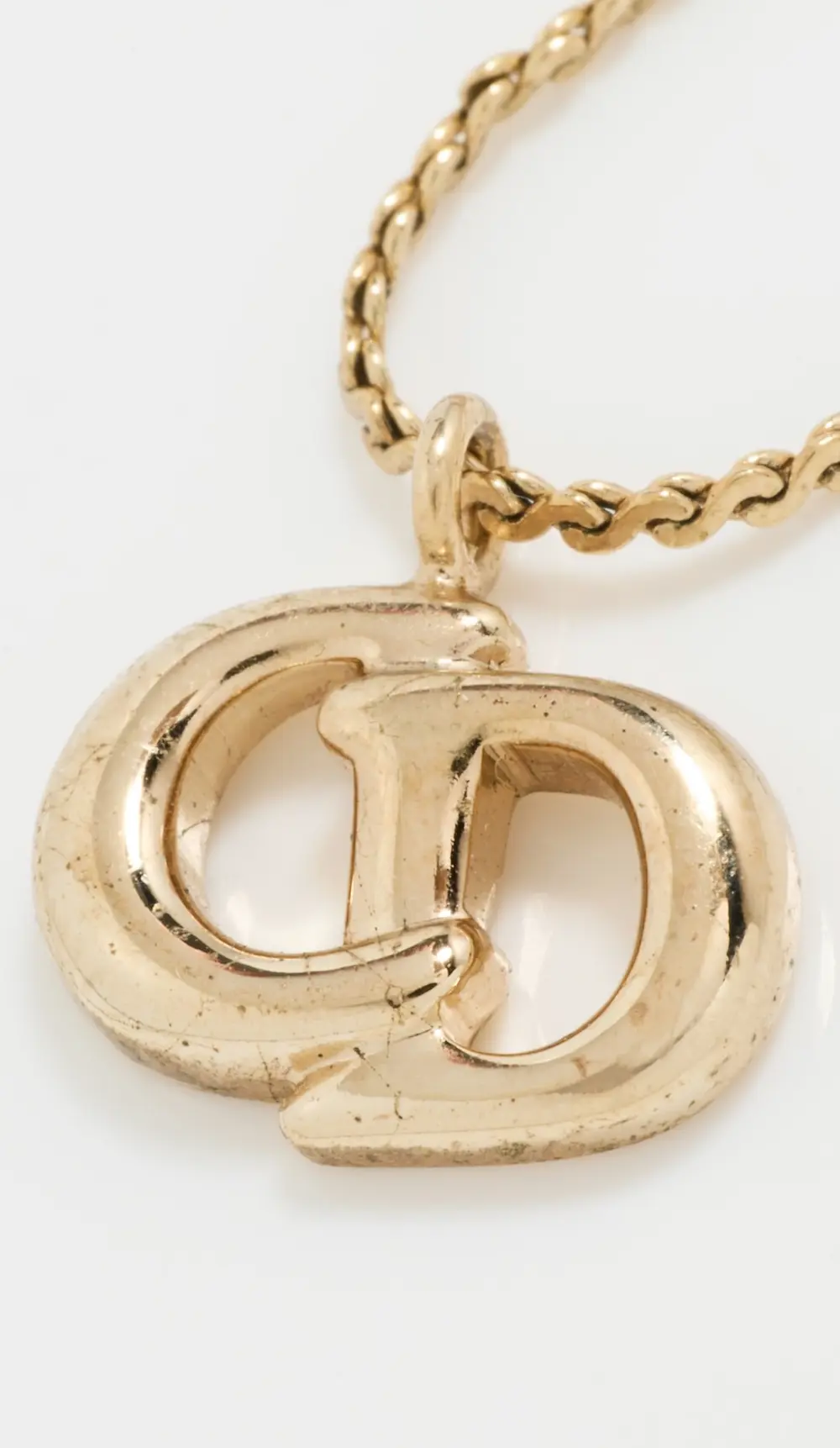 What Goes Around Comes Around Dior Gold CD Small Necklace