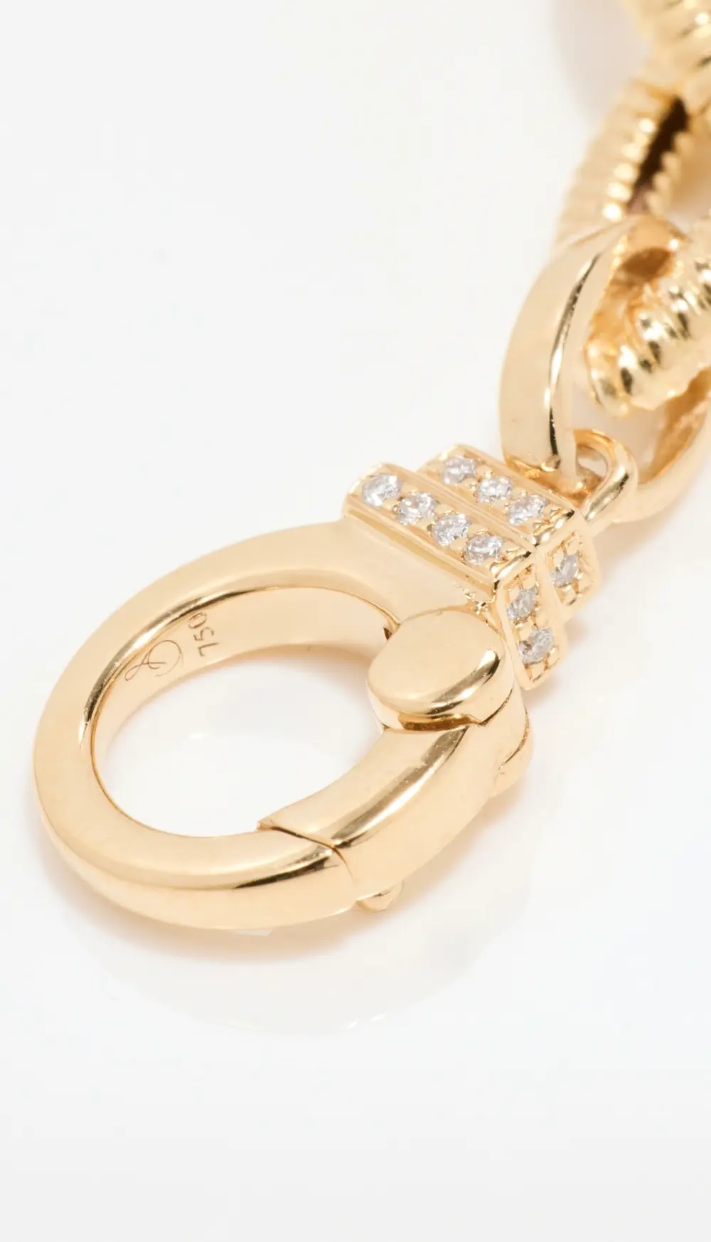 Sorellina 18k Textured Chain Bracelet with Diamonds