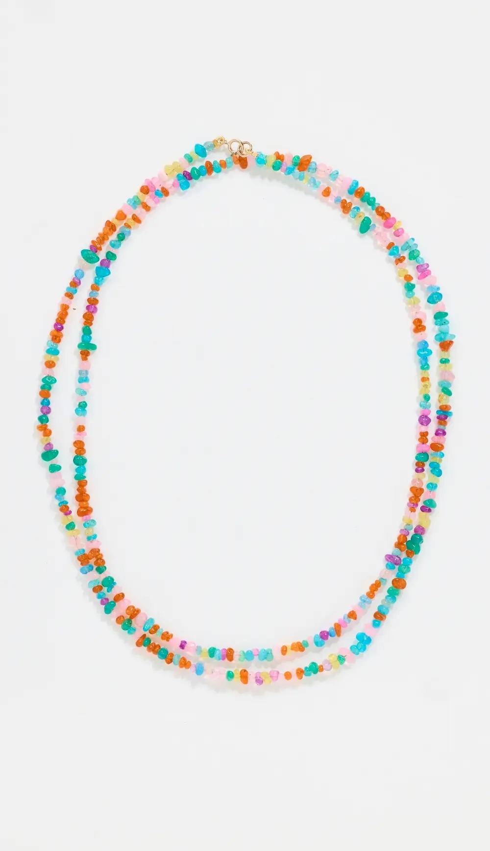 JIA JIA 14k Mini Rainbow Pebble Opal Long Necklace
