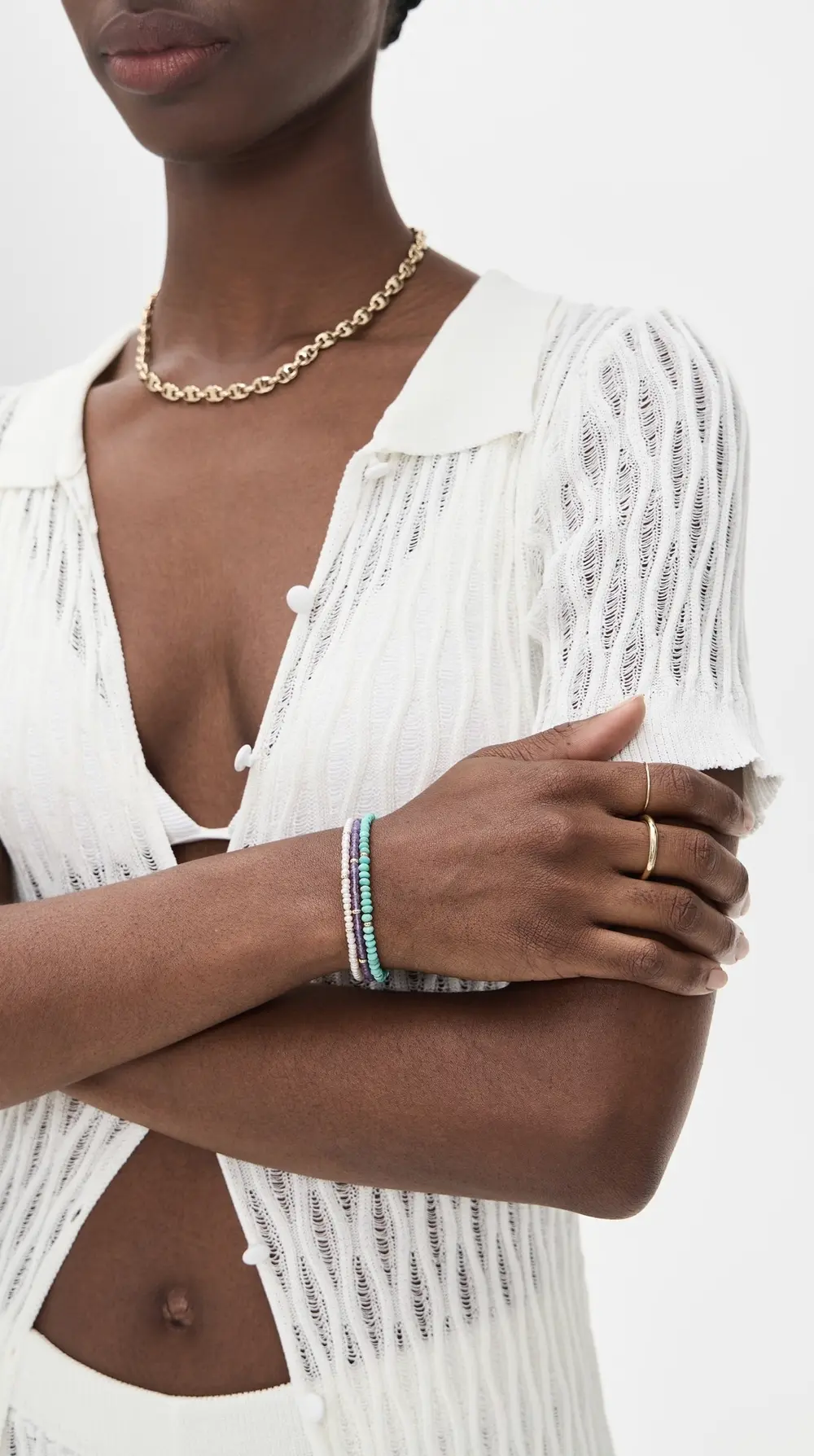 EF Collection 14k Amethyst Birthstone Bead Bracelet