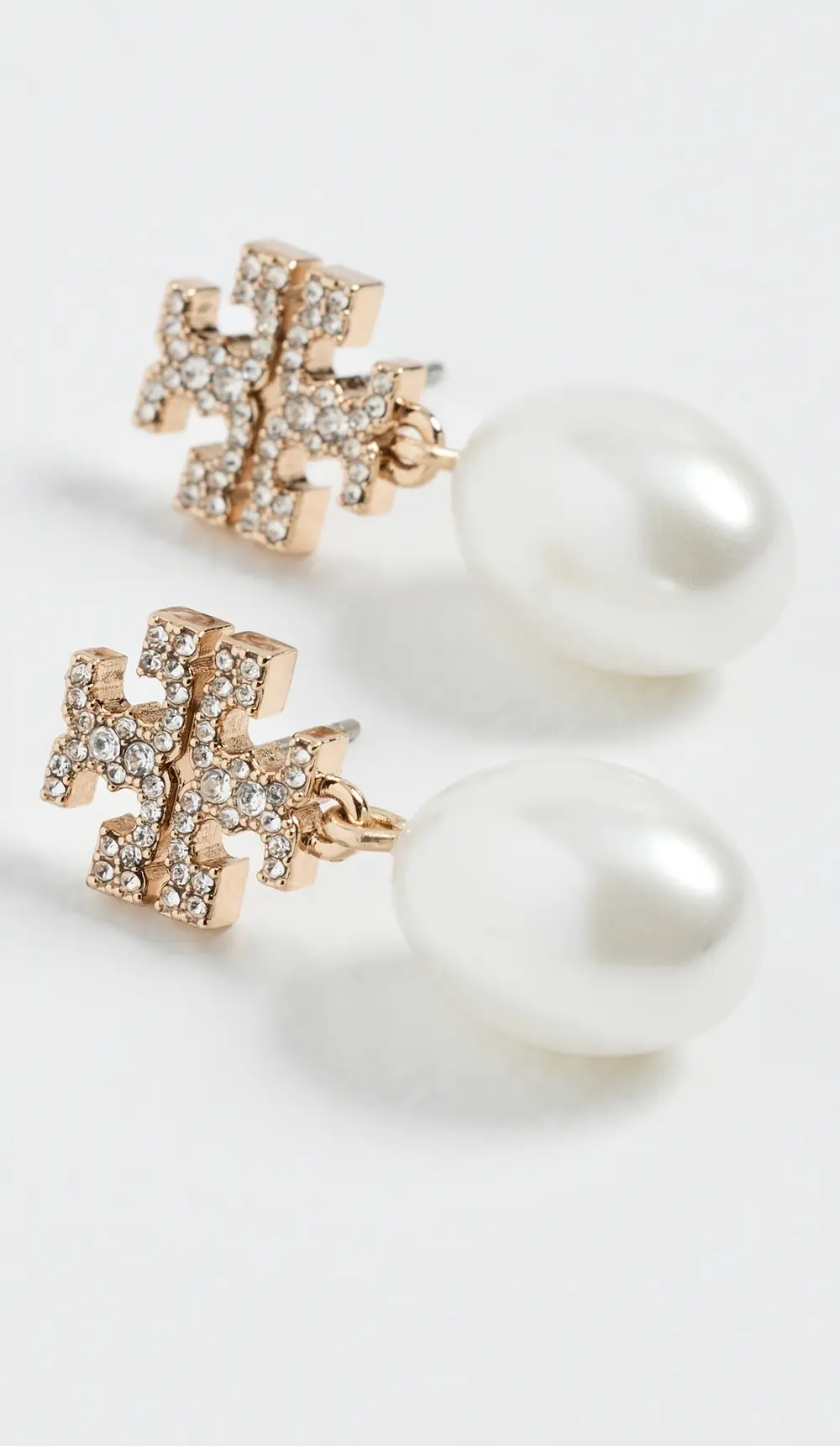 Tory Burch Moondance Pearl and Pavé Drop Earrings