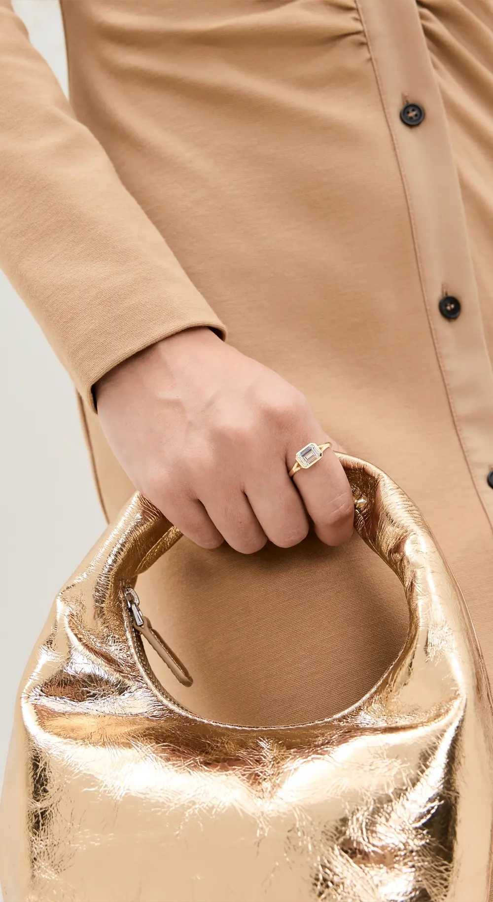 SHASHI Emerald Baguette Ring