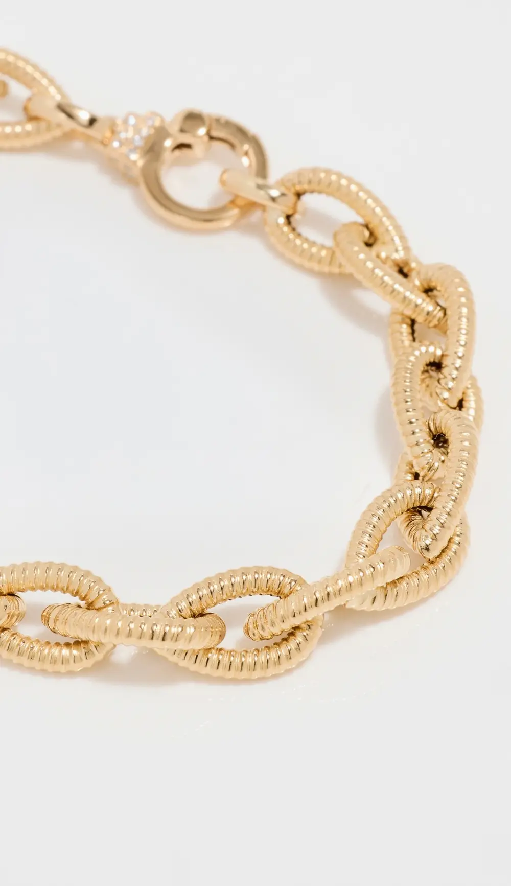 Sorellina 18k Textured Chain Bracelet with Diamonds