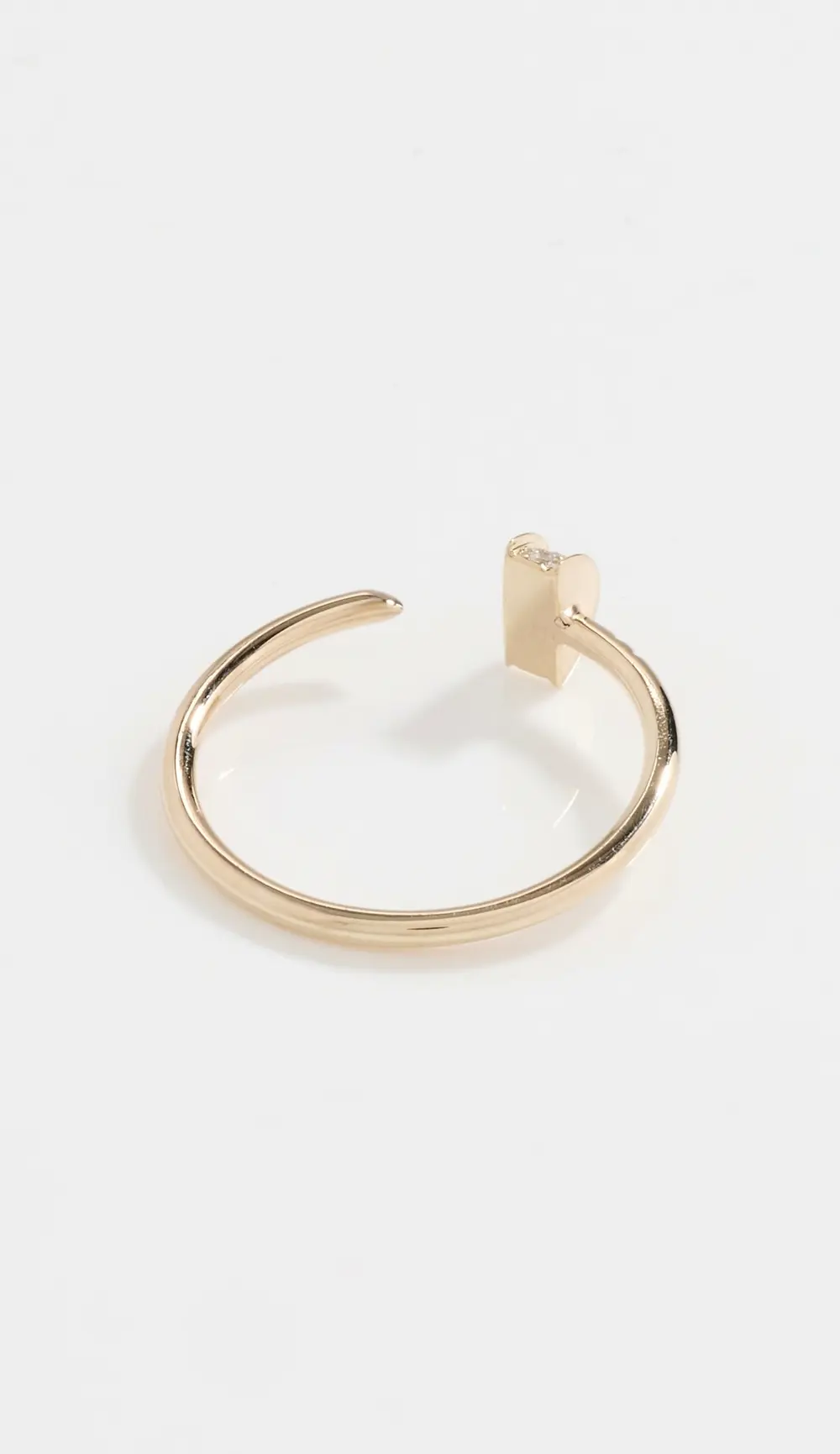 Zoe Chicco 14k Gold with Pave Nail Open Ring