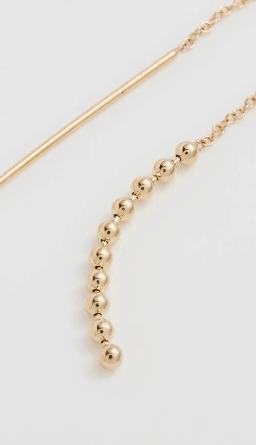 Zoe Chicco 14k Gold Beaded Chain Threader Earrings