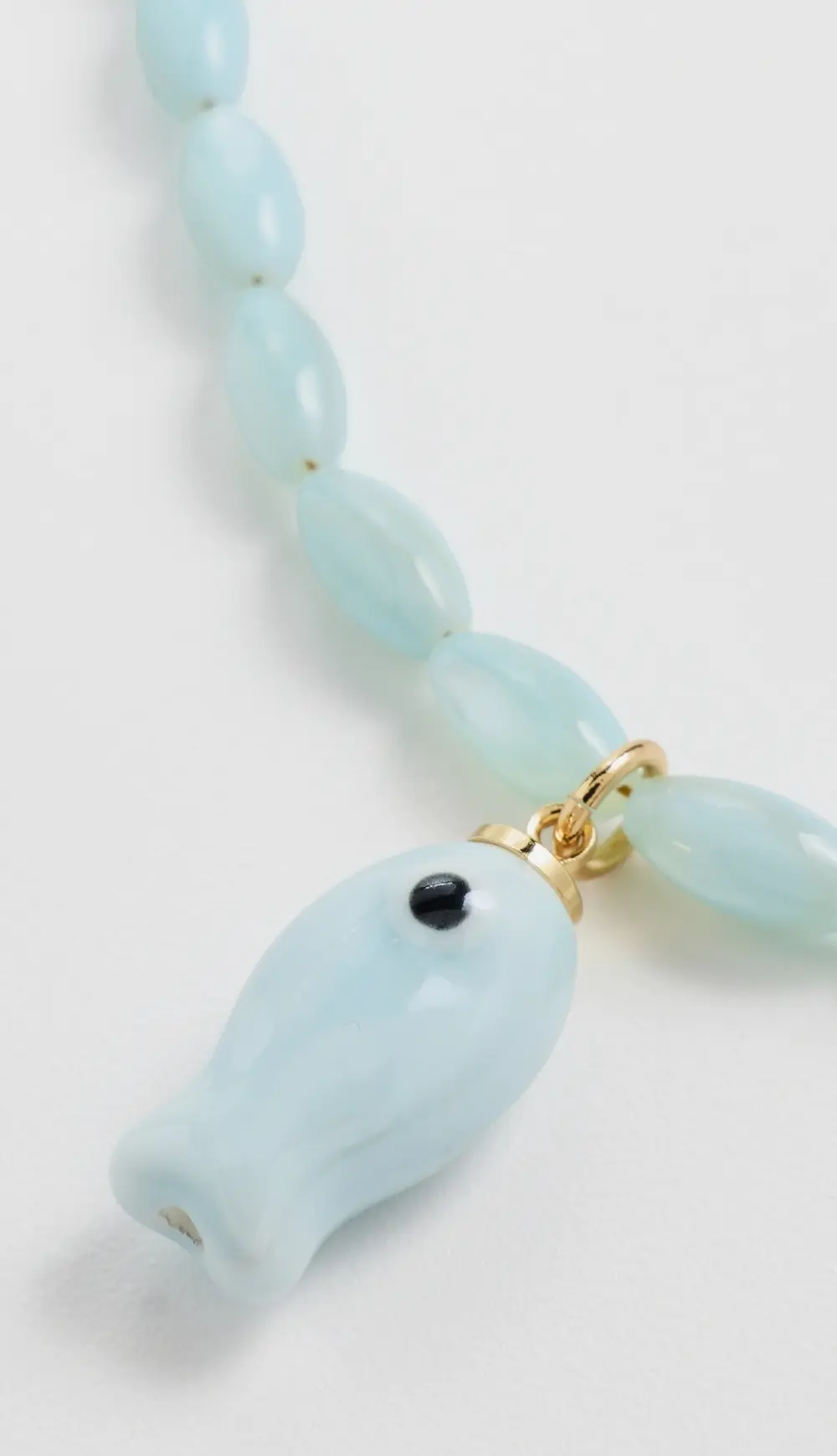 Logan Tay Light Blue Beaded Fish Necklace