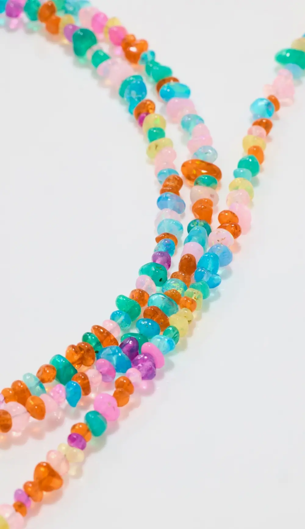 JIA JIA 14k Mini Rainbow Pebble Opal Long Necklace