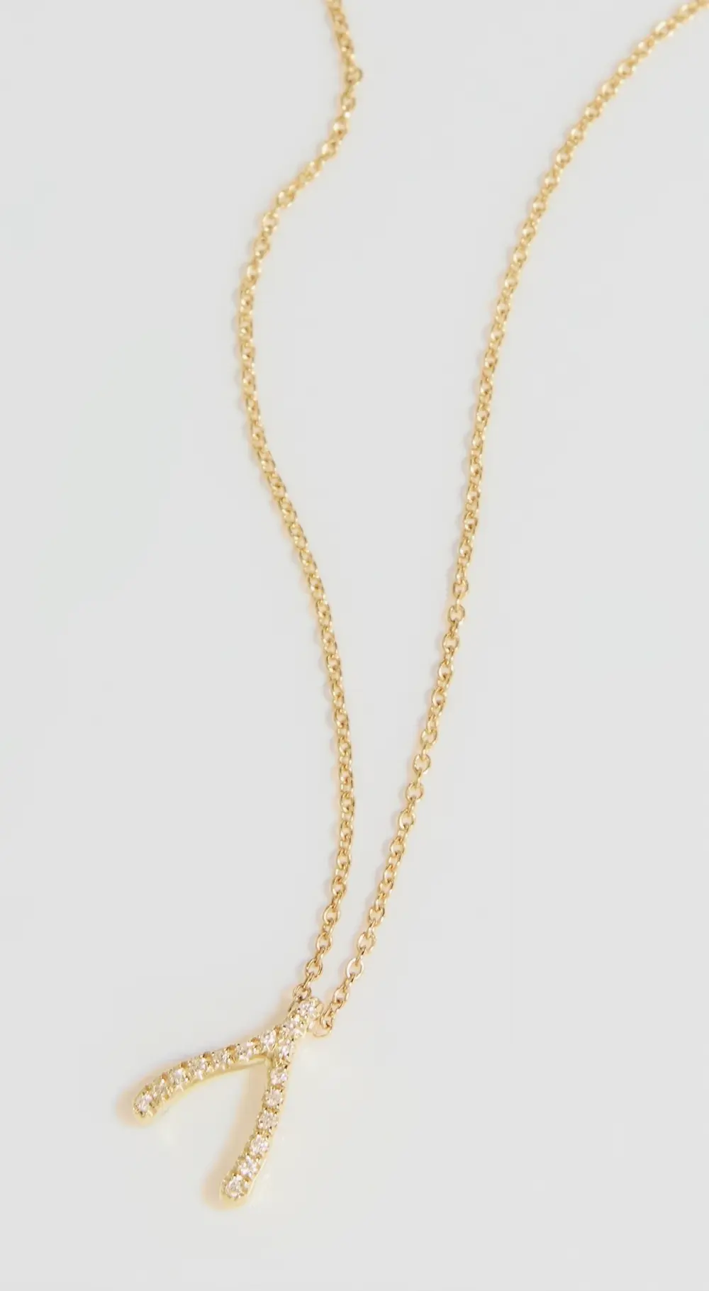 Jennifer Meyer Jewelry 18k Mini Wishbone Necklace