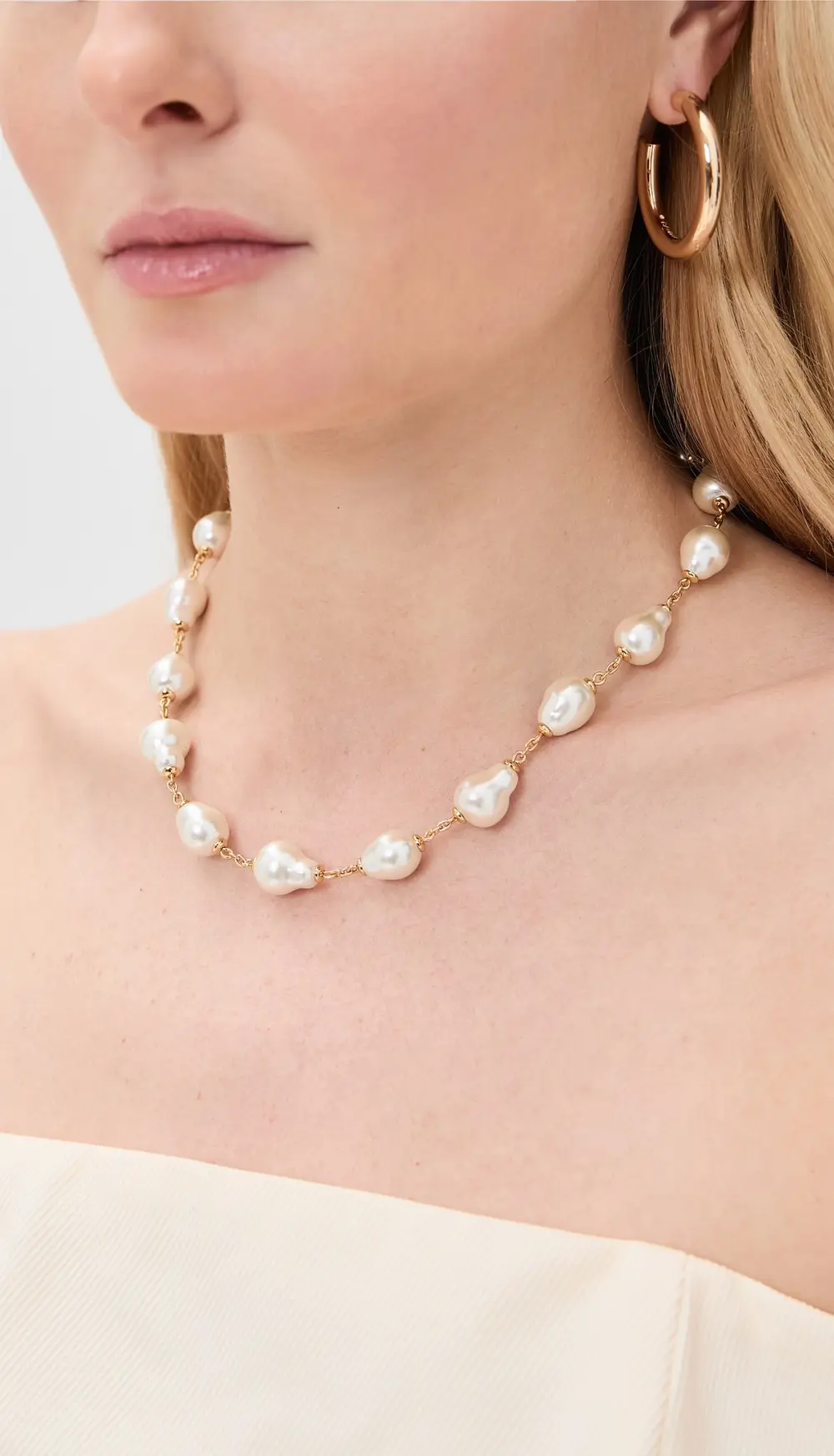 Lele Sadoughi Pearl Station Necklace