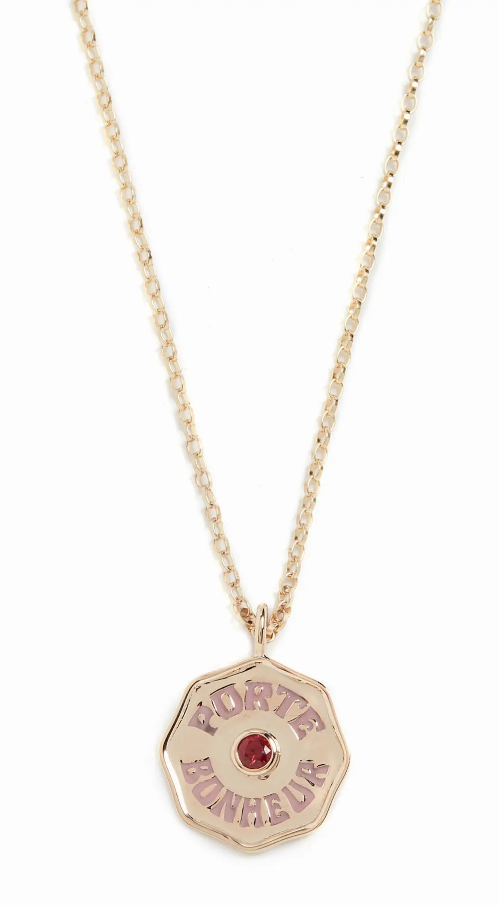 Marlo Laz 14k Mini Porte Bonheur Enamel Coin Necklace