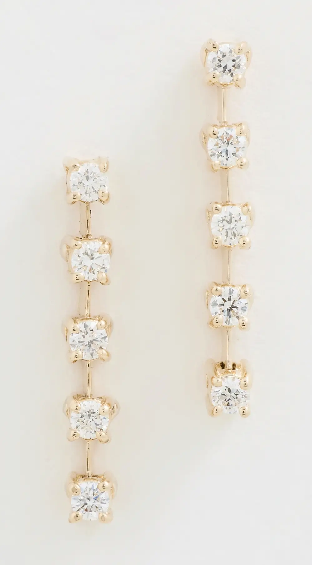 Zoe Chicco 14k Gold Prong Dash Tennis 5 Drop Diamond Earrings