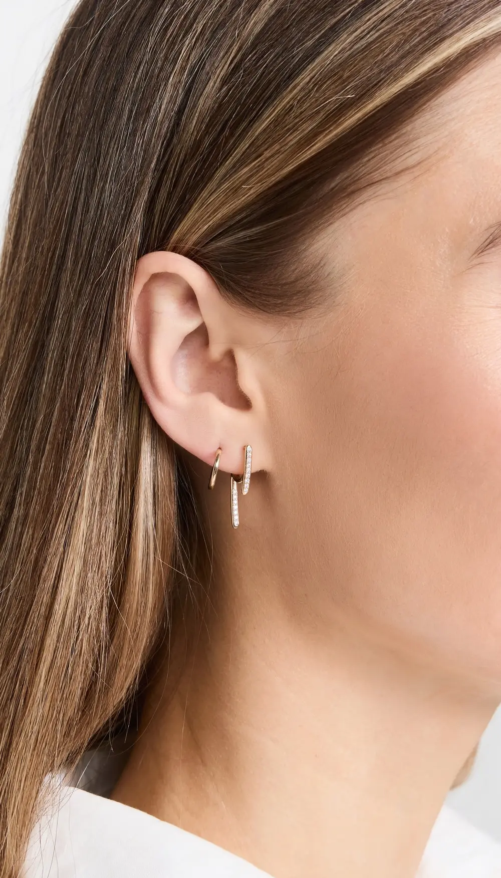 Zoe Chicco 14k Gold 2 Tone Reversible Huggies