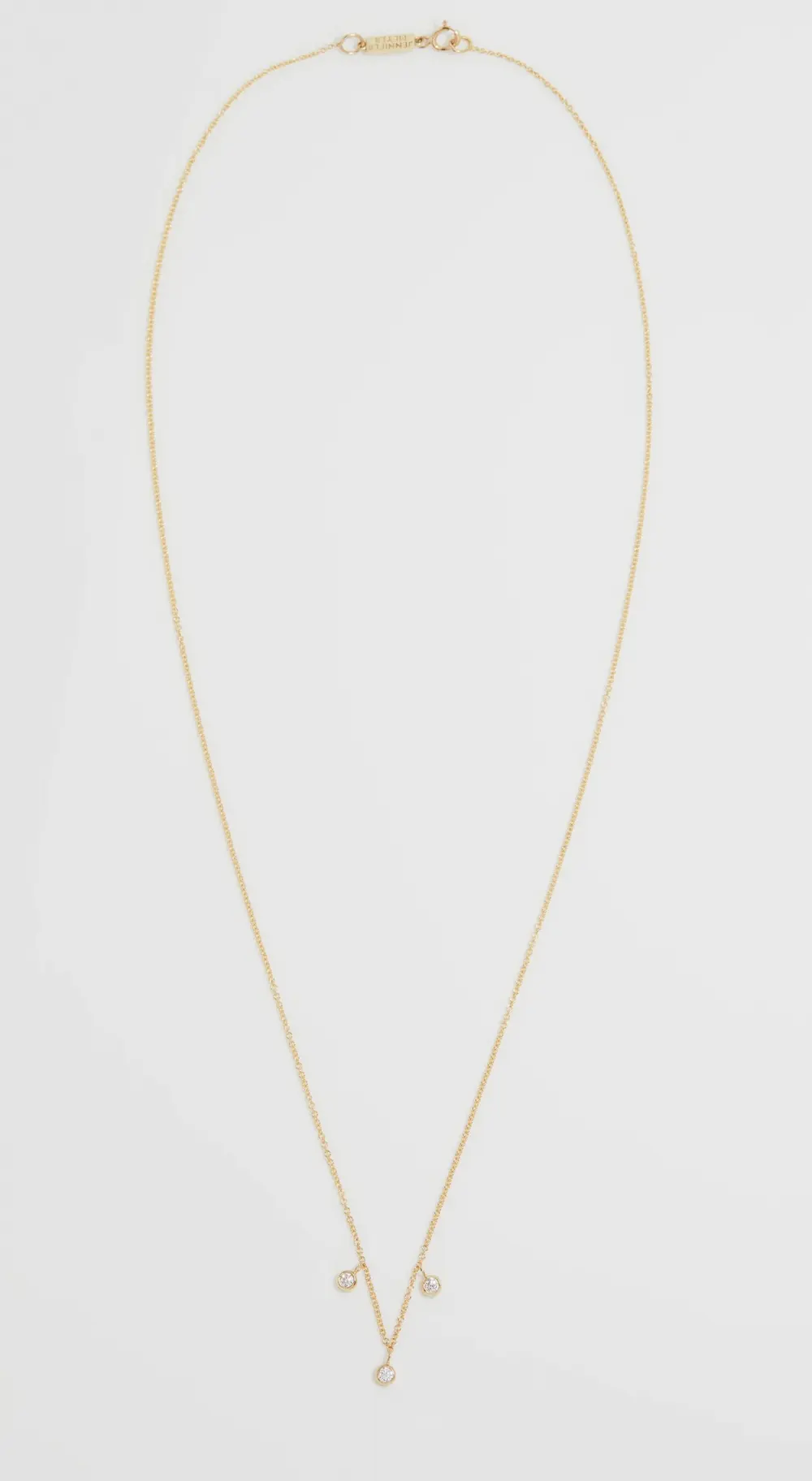 Jennifer Meyer Jewelry 3 Mini Diamond Bezel Dangle Necklace