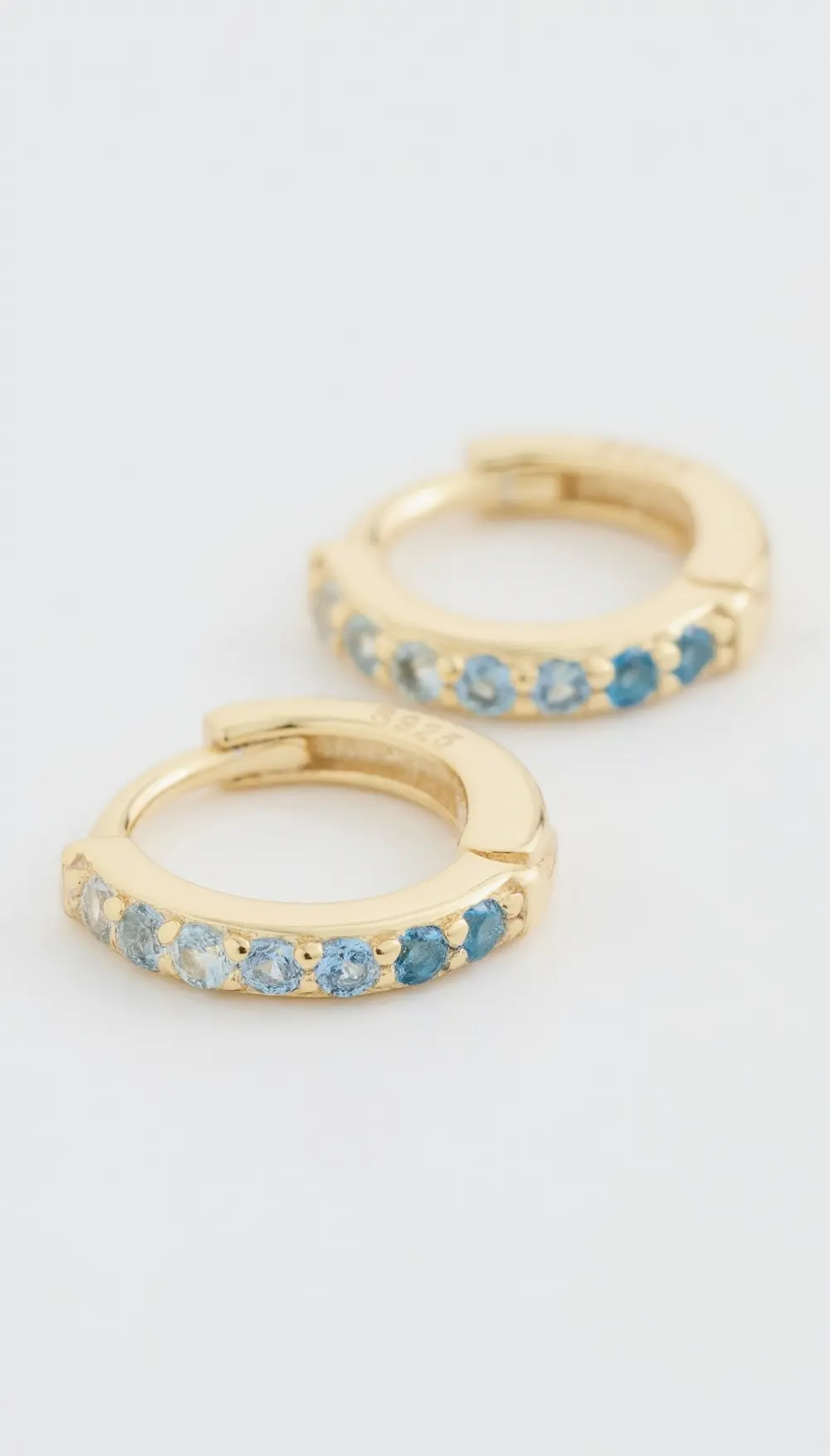 SHASHI Ombre Diamond Huggie Hoop Earrings