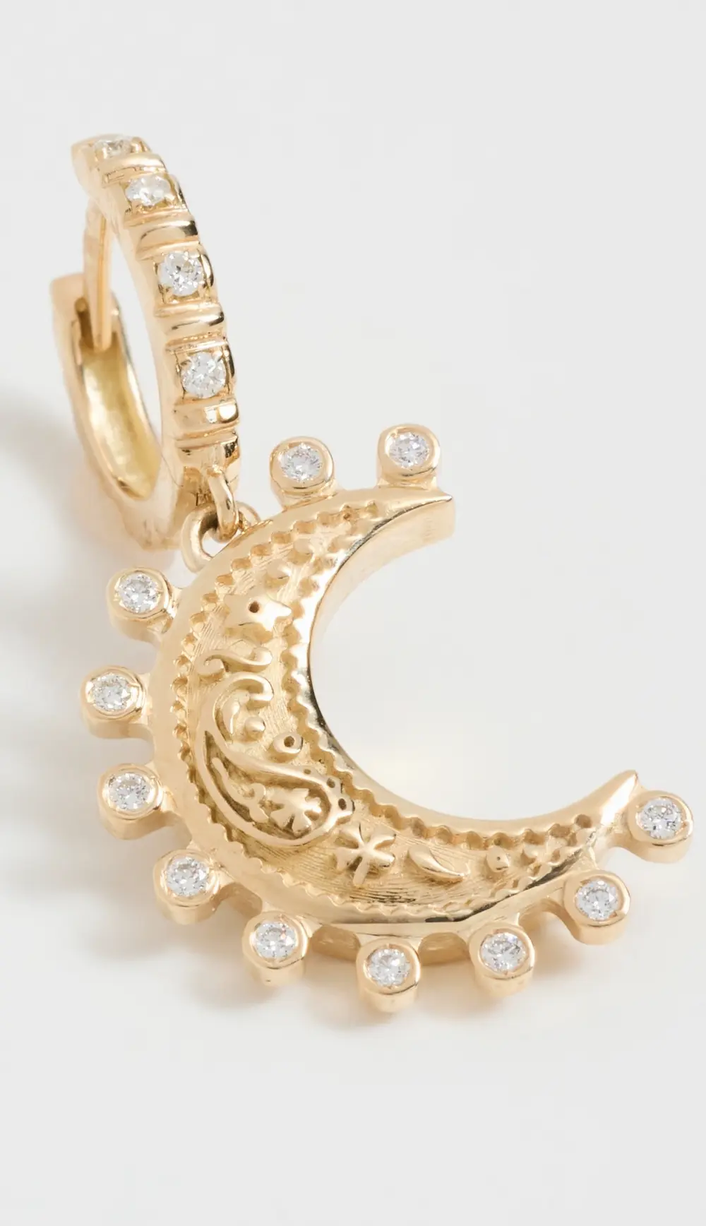 Marlo Laz Small Southwestern Moon Earrings