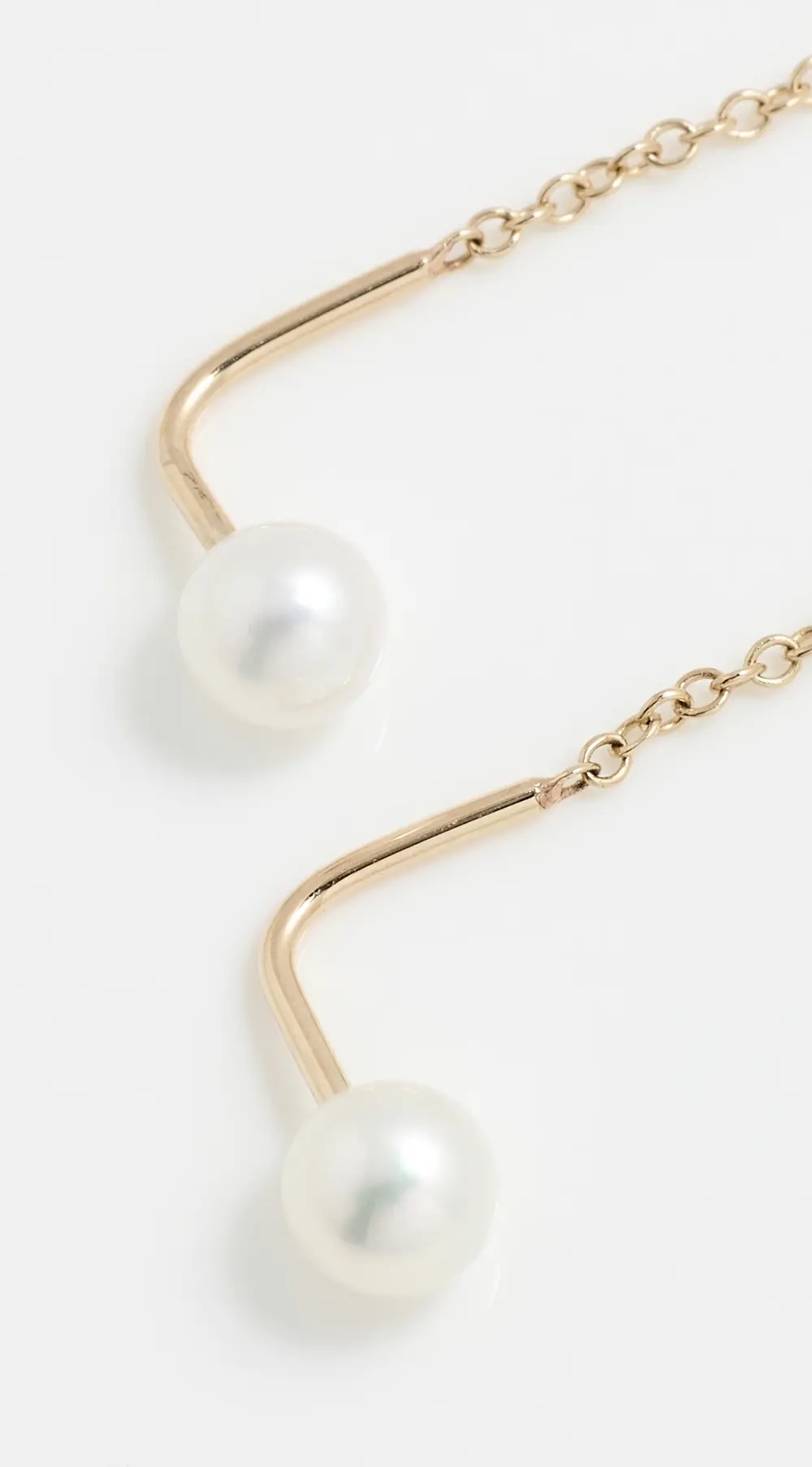 Zoe Chicco 14k Gold White Freshwater Cultured Pearl Threader Earrings