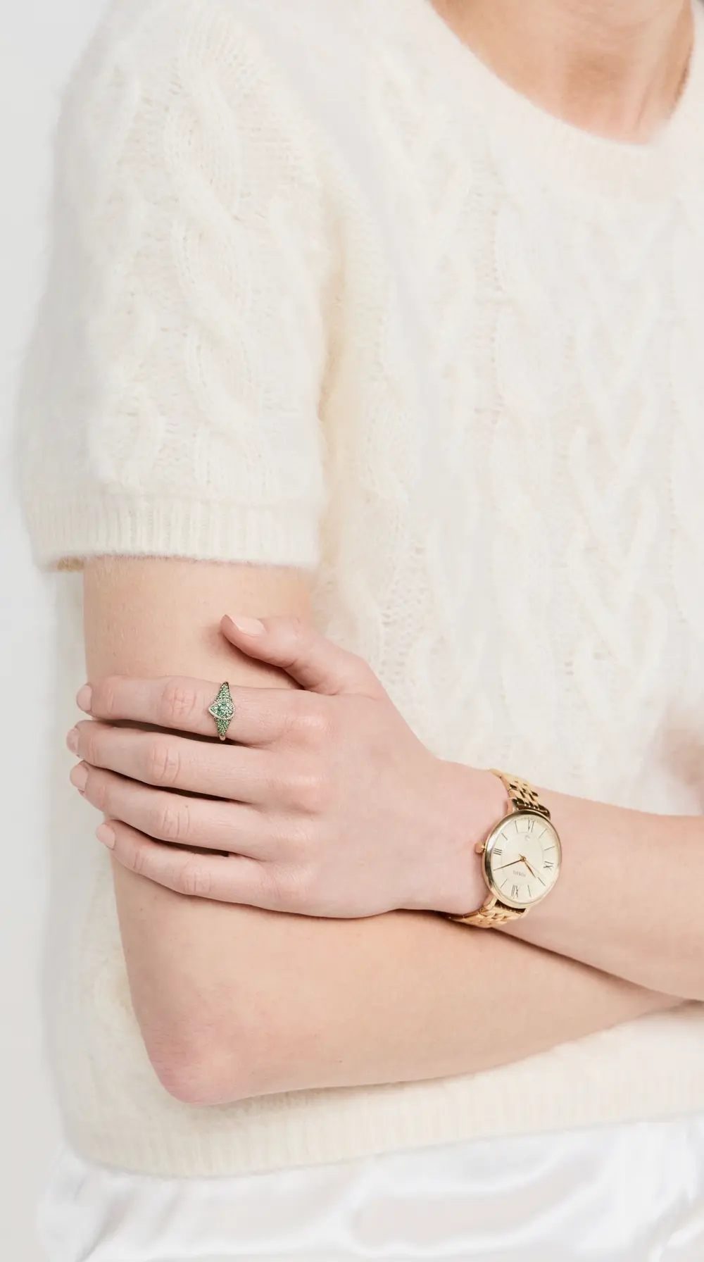 Yvonne Leon Baby Chevaliere Poire Multi Tsavorite Ring