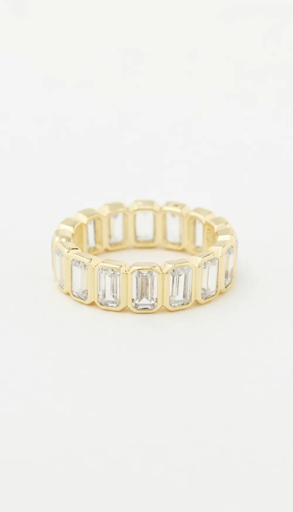 By Adina Eden Cubic Zirconia Bezel Baguette Eternity Band