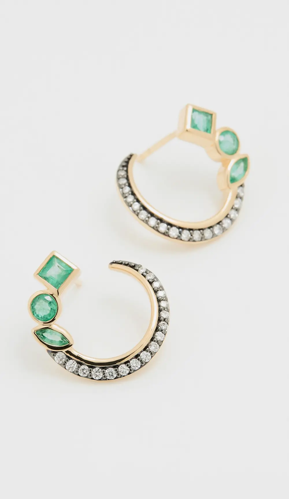 Sorellina Mini Bezel Crescent Earrings