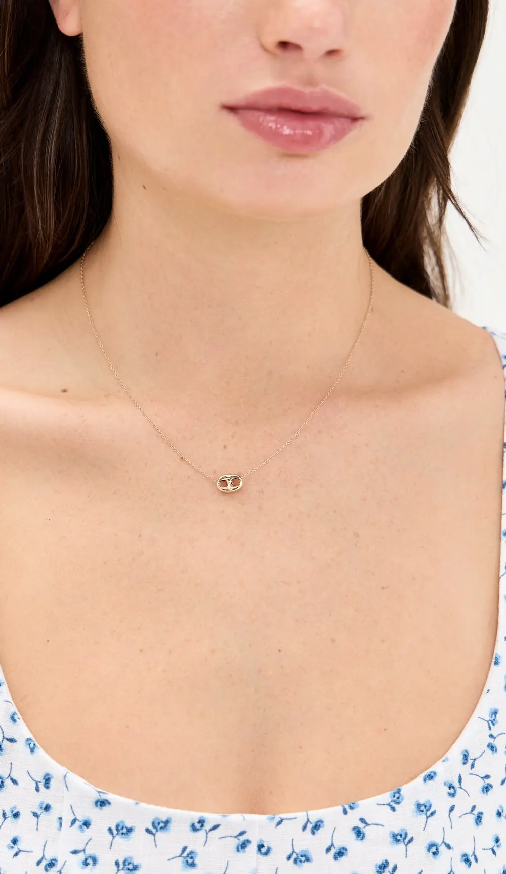 Zoe Chicco 14k Gold Large Puffed Mariner Link Necklace