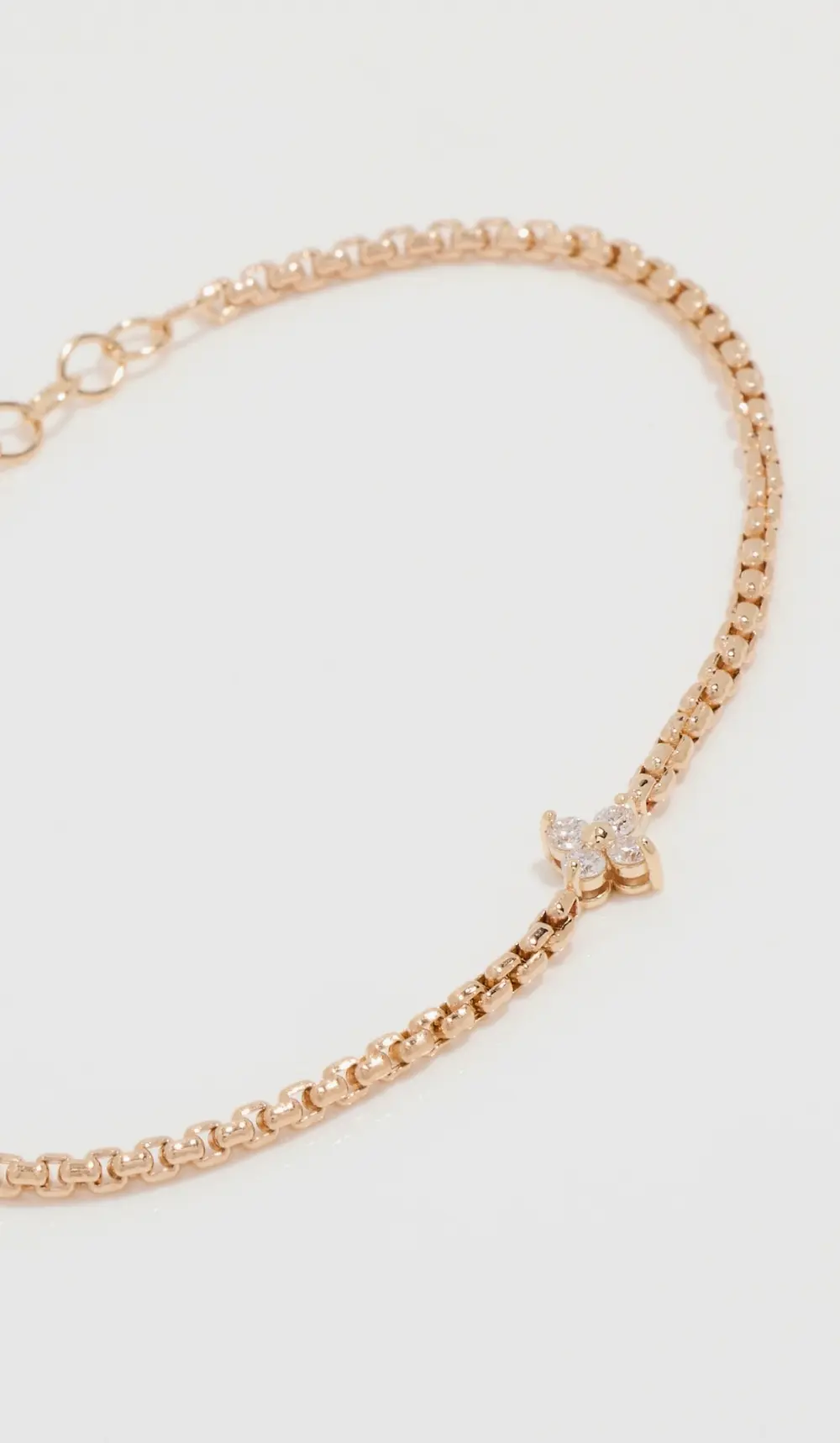 Zoe Chicco 14k Gold Quad Prong Set Chain Bracelet