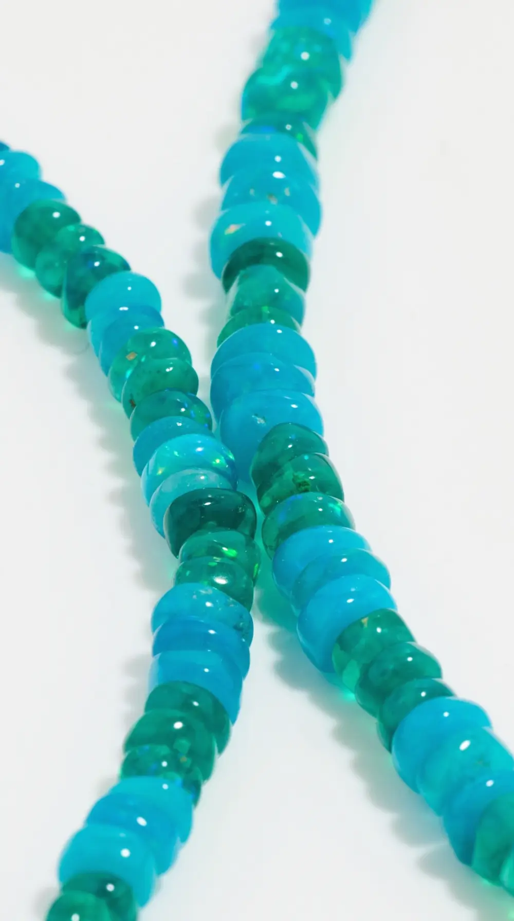 JIA JIA 14k Mini Blue Green Stripe Opal Necklace