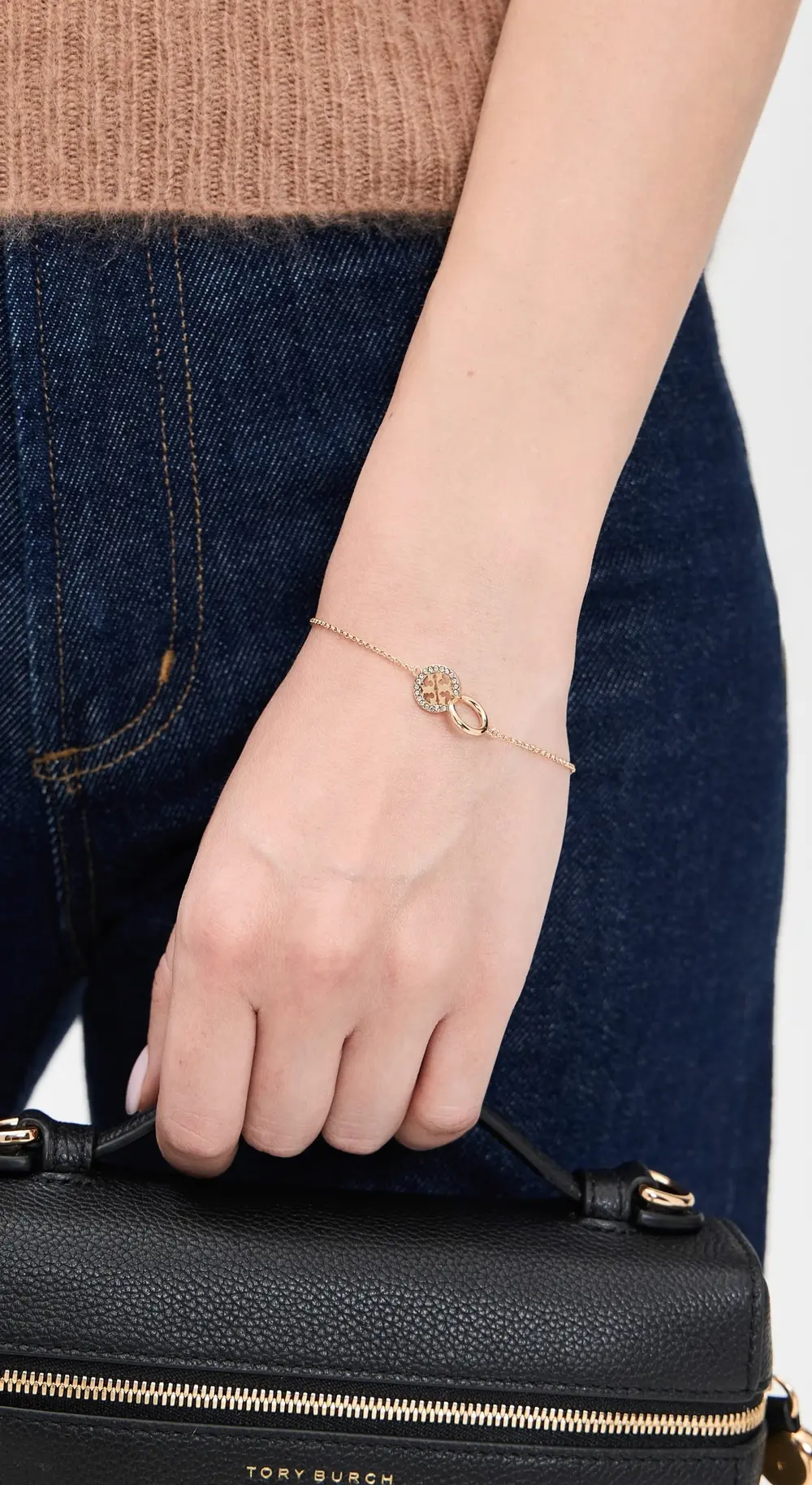Tory Burch Icon Pavé Interlocking Chain Bracelet