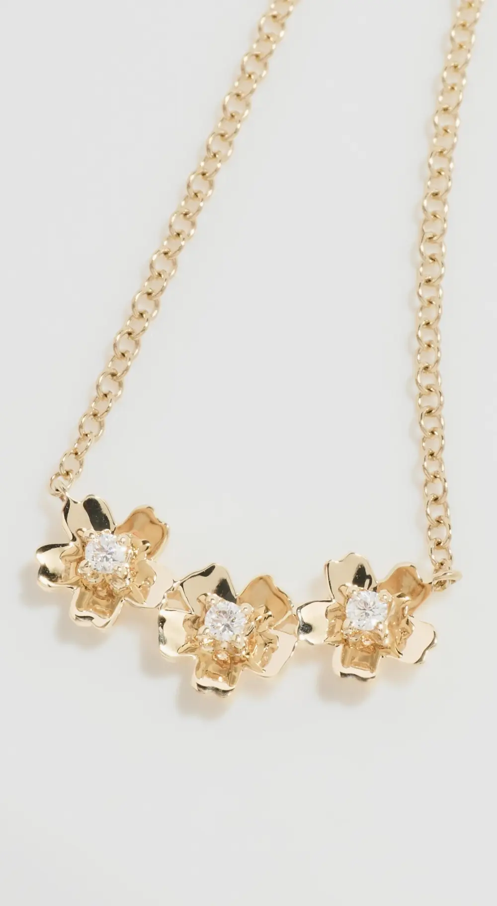 EF Collection 14k Triple Mini Cherry Blossom Necklace