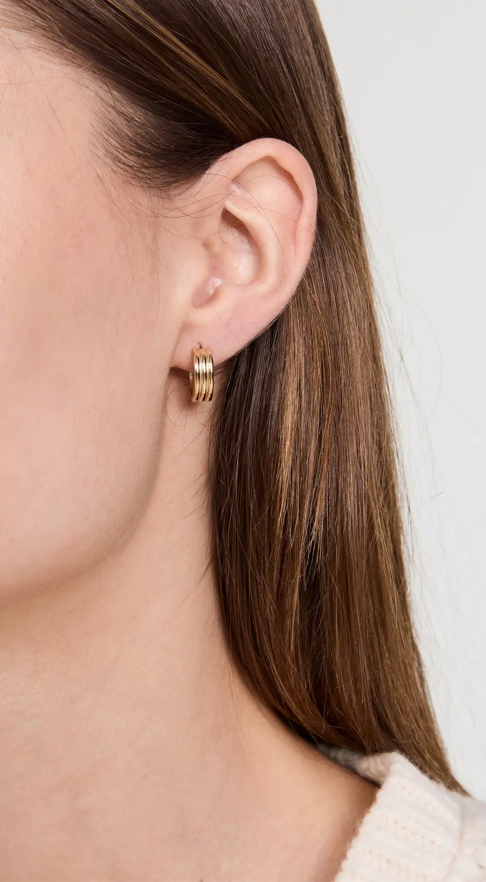 Ariel Gordon Jewelry 14k Triptych Hoops