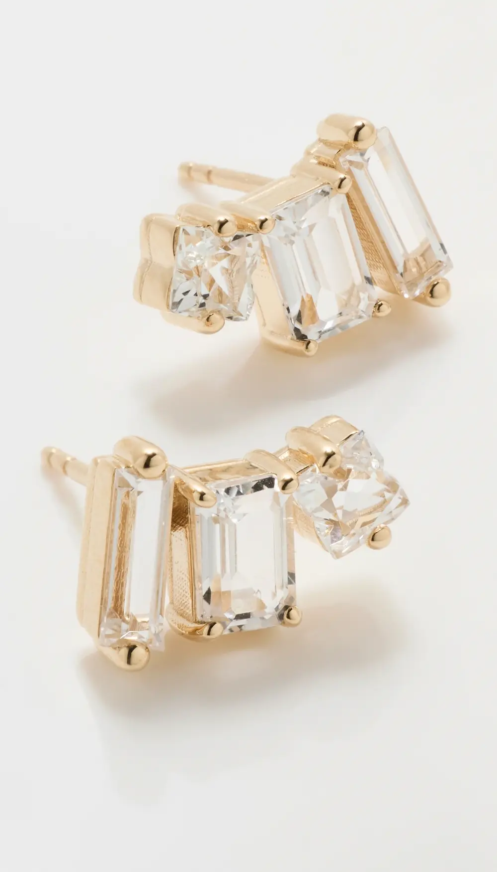 Kalan by Suzanne Kalan Triple Mixed Shaped White Topaz Earrings