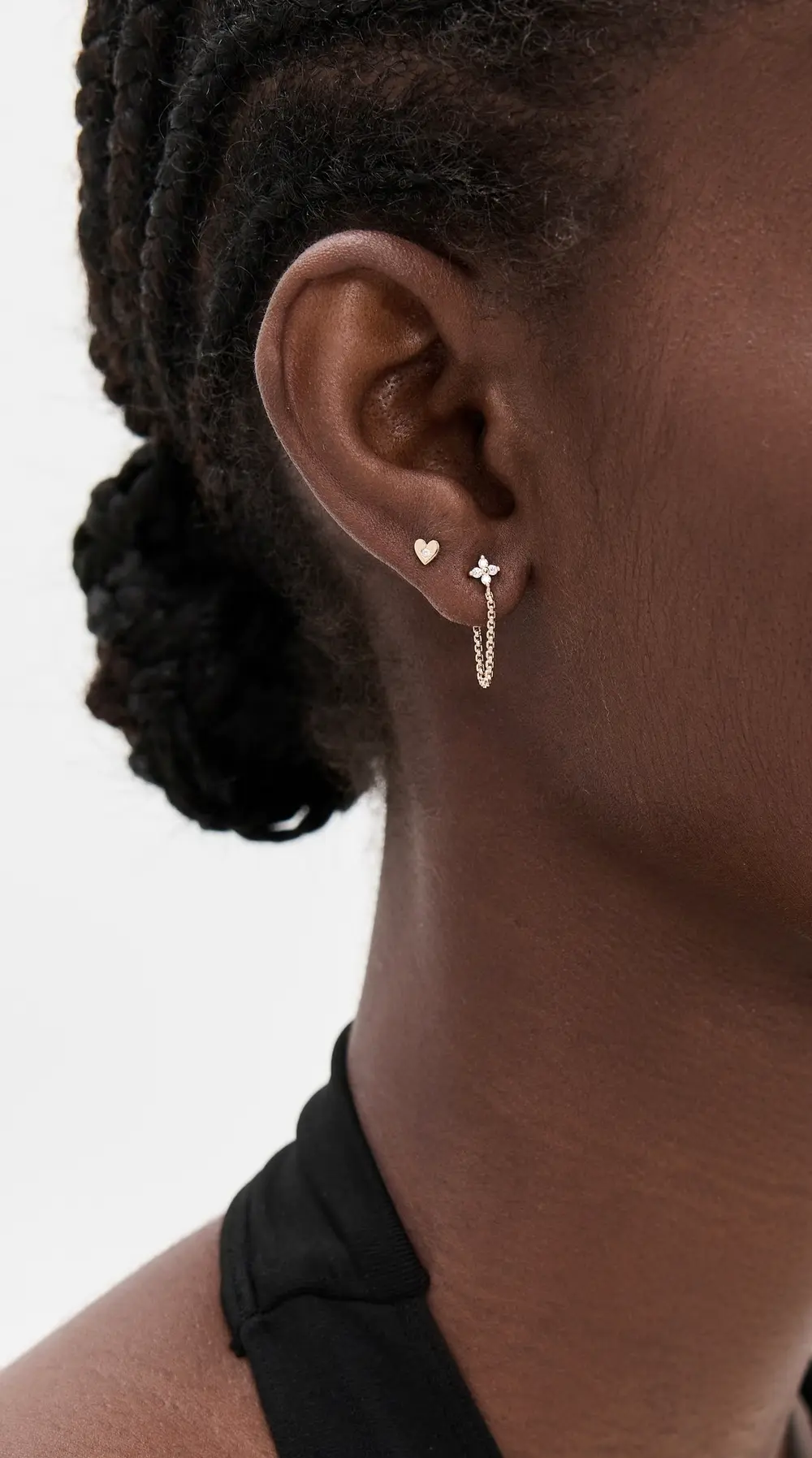 Zoe Chicco 14k Gold 2mm Prong Quads Chain Earrings