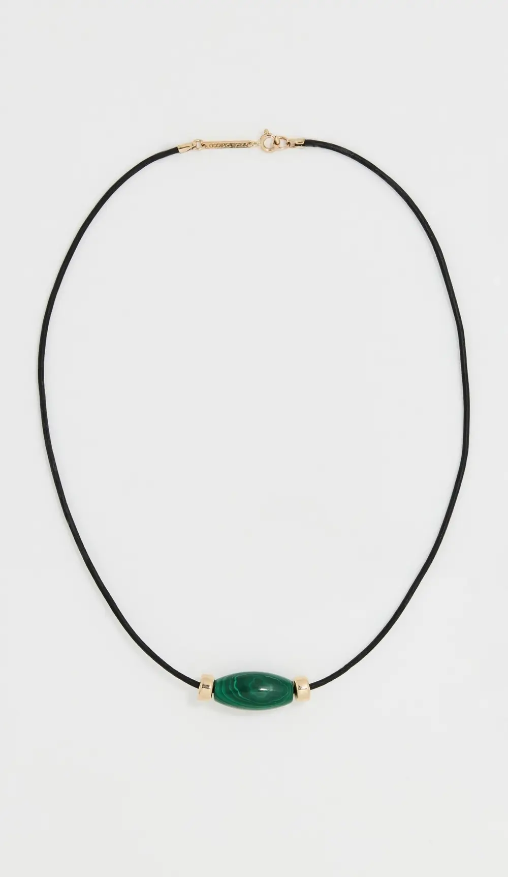 Zoe Chicco 14k Gold Malachite  On Leather Cord Necklace