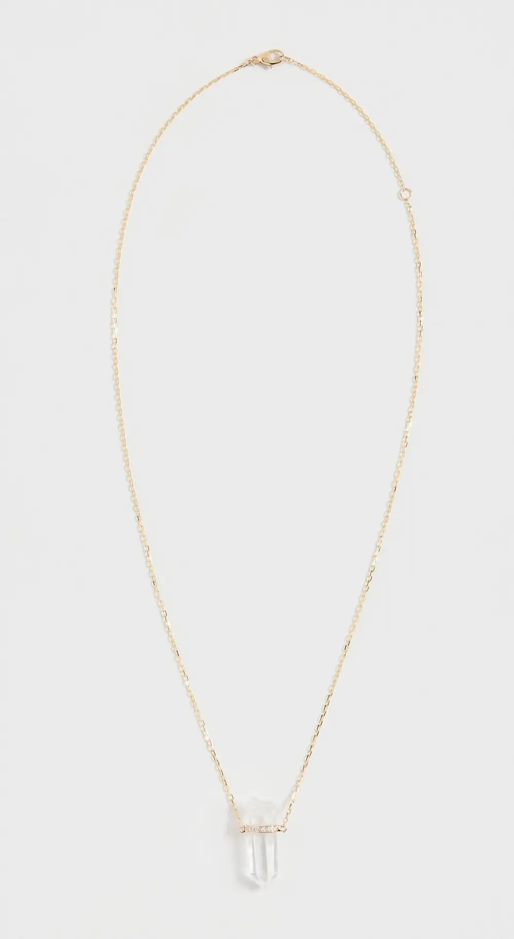 JIA JIA 14k Small Crystal Quartz Diamond Bar Necklace