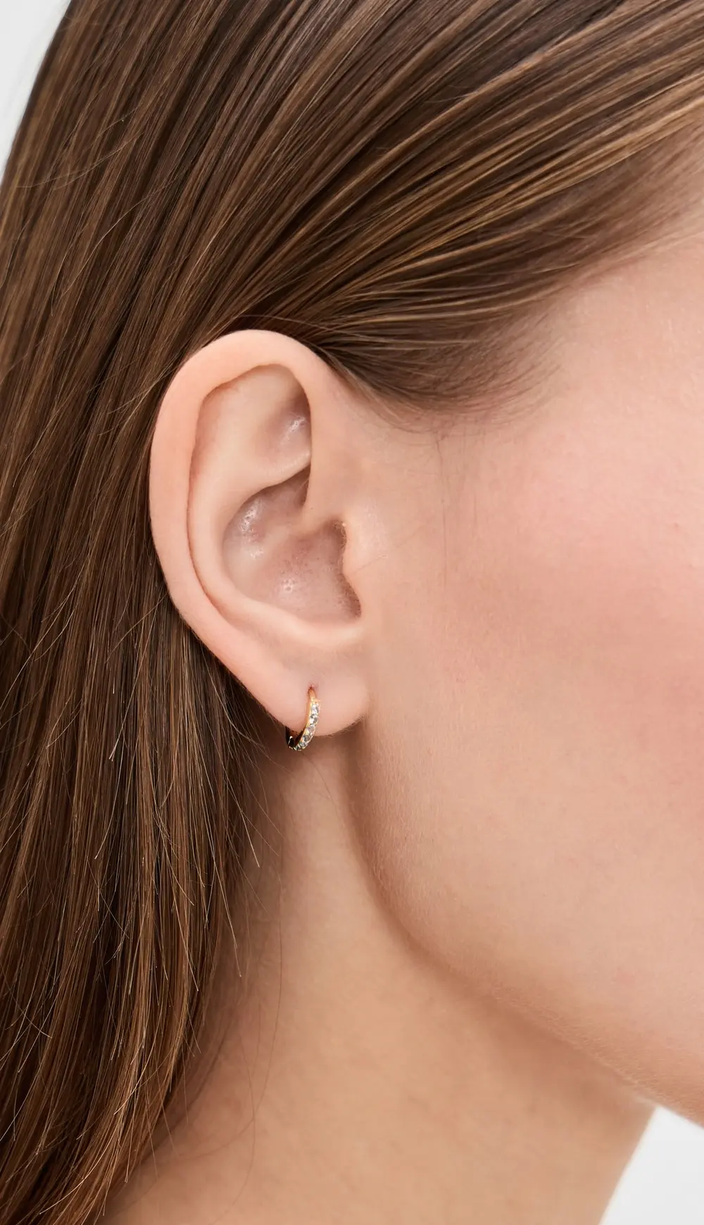 SHASHI Ombre Diamond Huggie Hoop Earrings