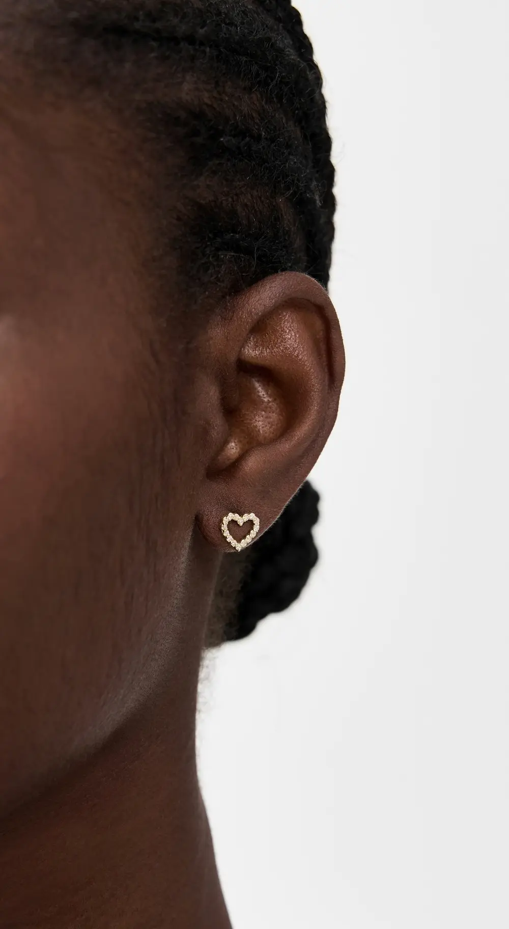 Jennifer Meyer Jewelry 18k Mini Bezel Open Heart Studs