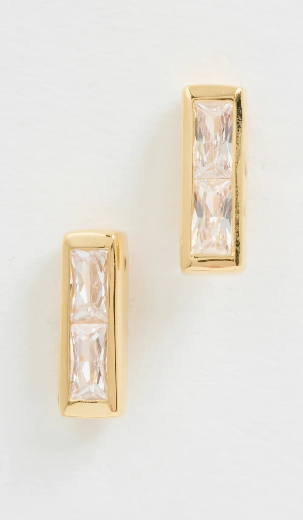 Gwen Beloti Stacked CZ Drop Stud Earrings