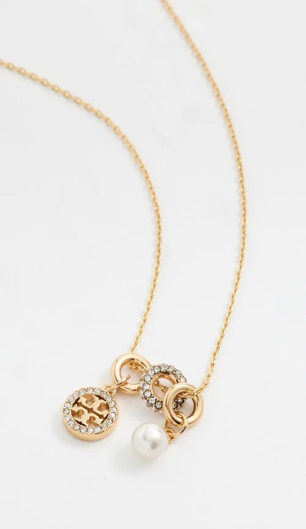 Tory Burch Miller Pave Charm Pendant Necklace