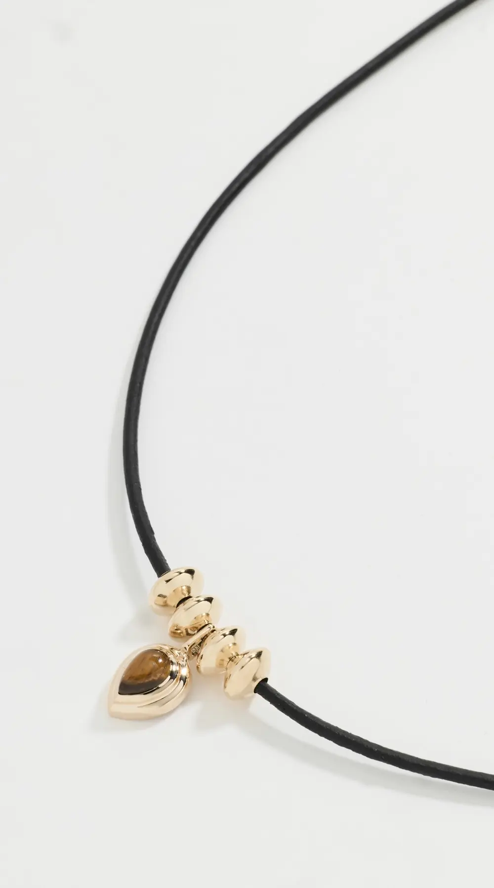 Zoe Chicco 14k Gold Tigers Eye Teardrop Pendant Necklace