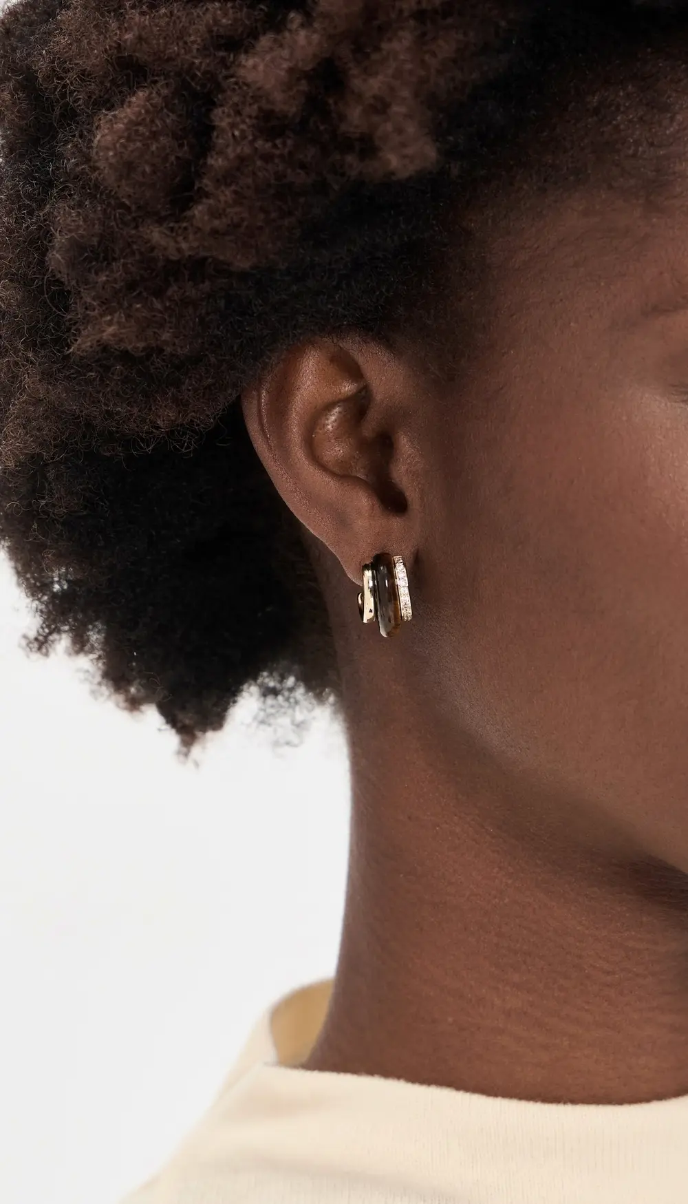 Roxanne Assoulin Semi Stone Combo Chubby Hoop Earrings