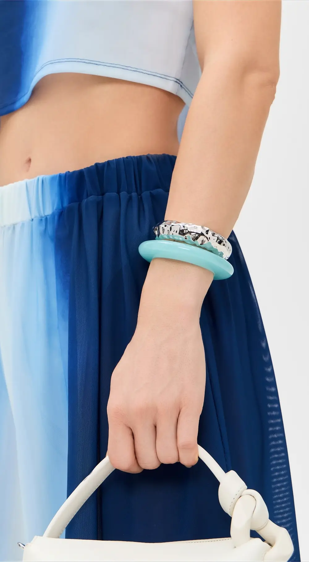 Lizzie Fortunato Ridge Cuff In Marbled Aquamarine