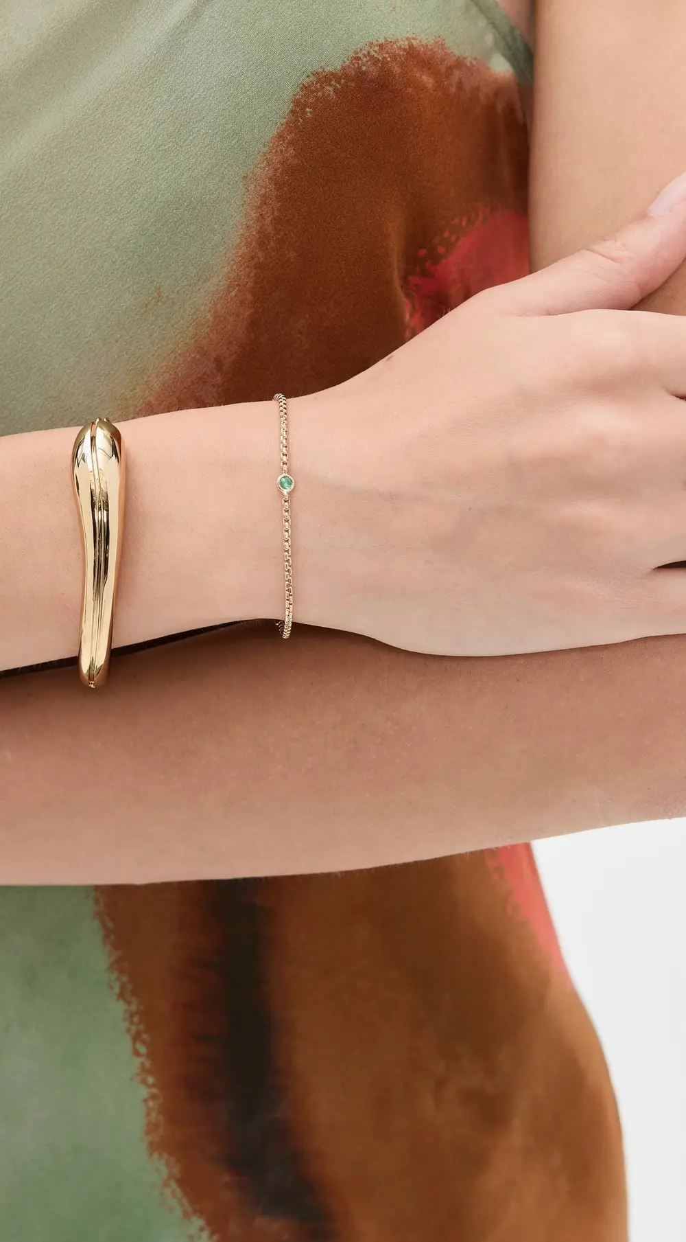 Zoe Chicco 14k Gold Floating Emerald Bracelet