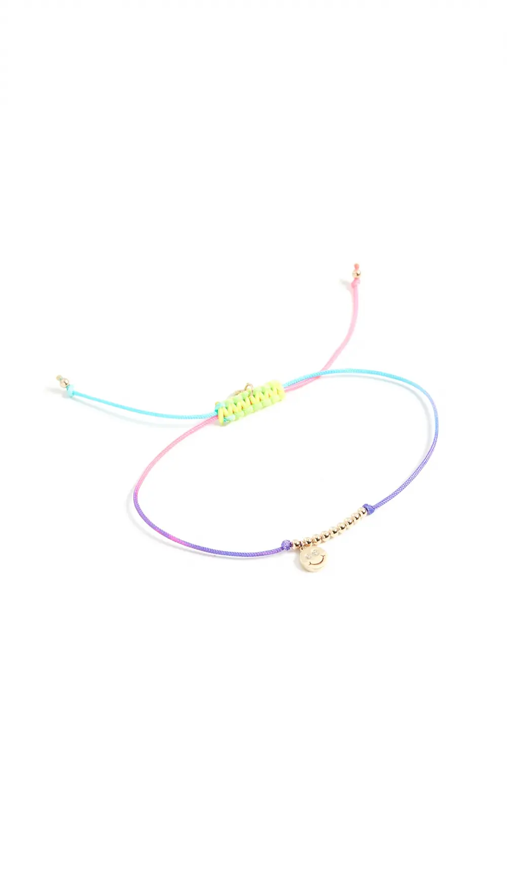 Sydney Evan Double Stone Happy Face Cord Bracelet