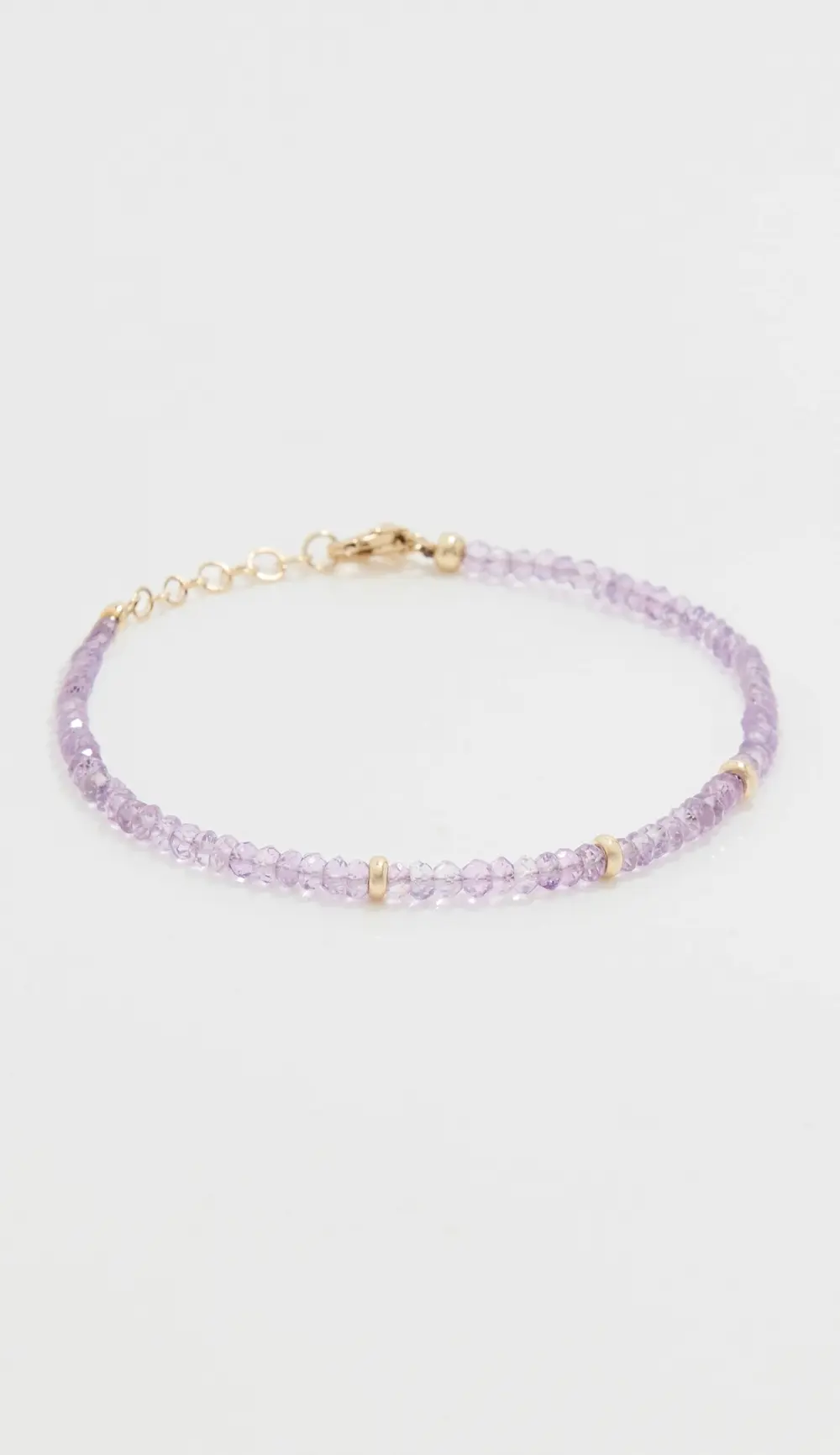 EF Collection 14k Amethyst Birthstone Bead Bracelet